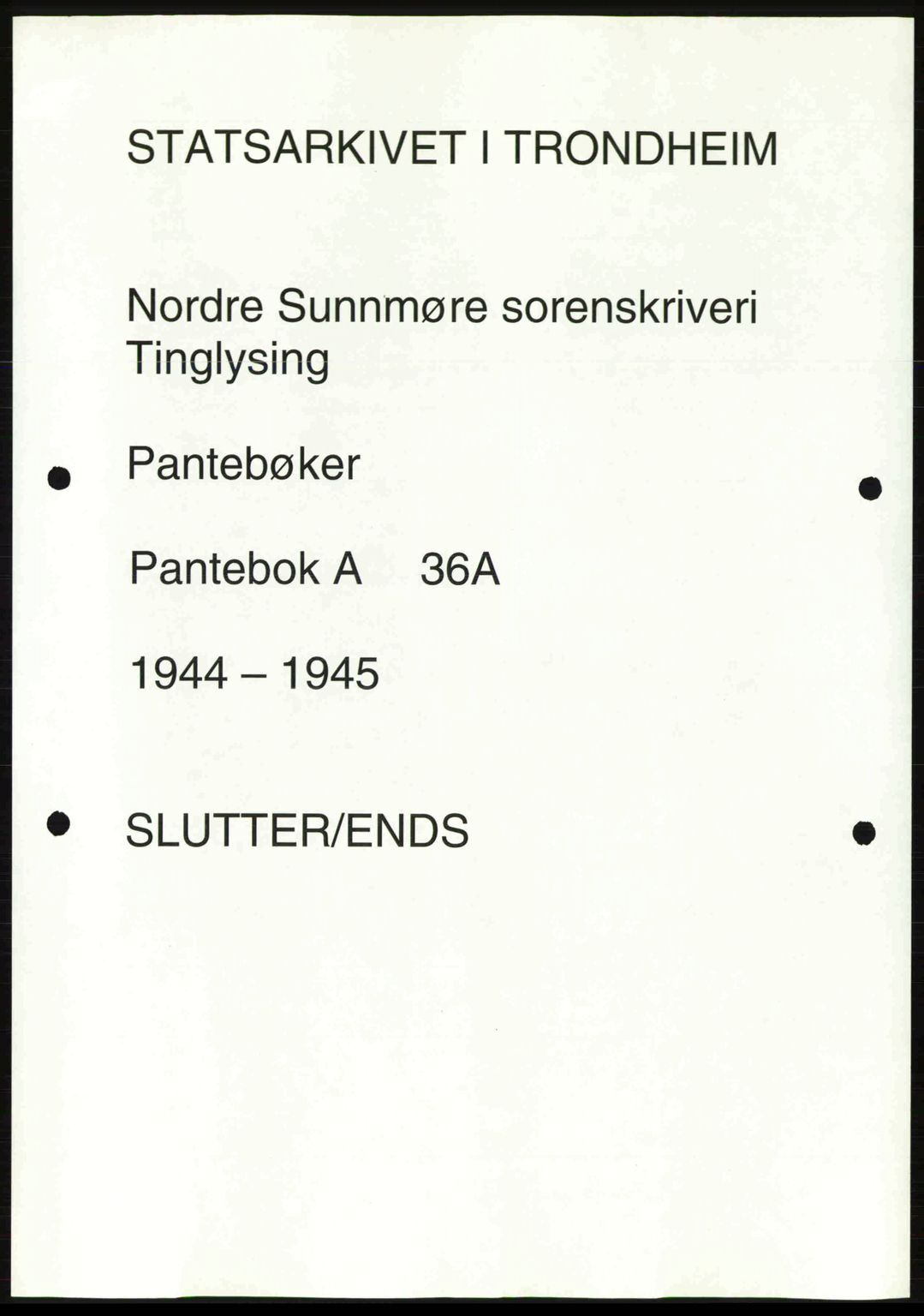 Ålesund byfogd, AV/SAT-A-4384: Mortgage book no. 36a, 1944-1945