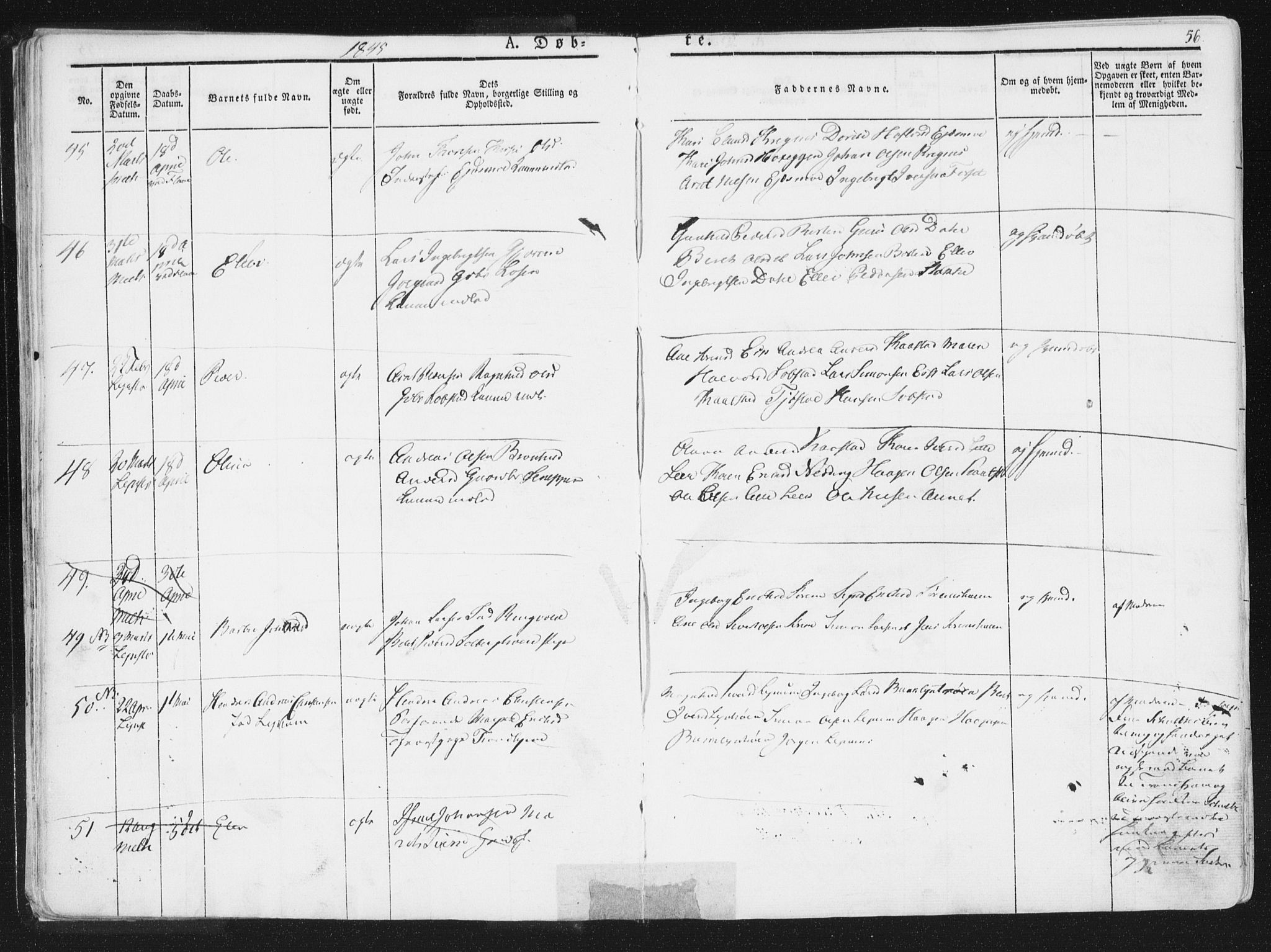 Ministerialprotokoller, klokkerbøker og fødselsregistre - Sør-Trøndelag, AV/SAT-A-1456/691/L1074: Parish register (official) no. 691A06, 1842-1852, p. 56