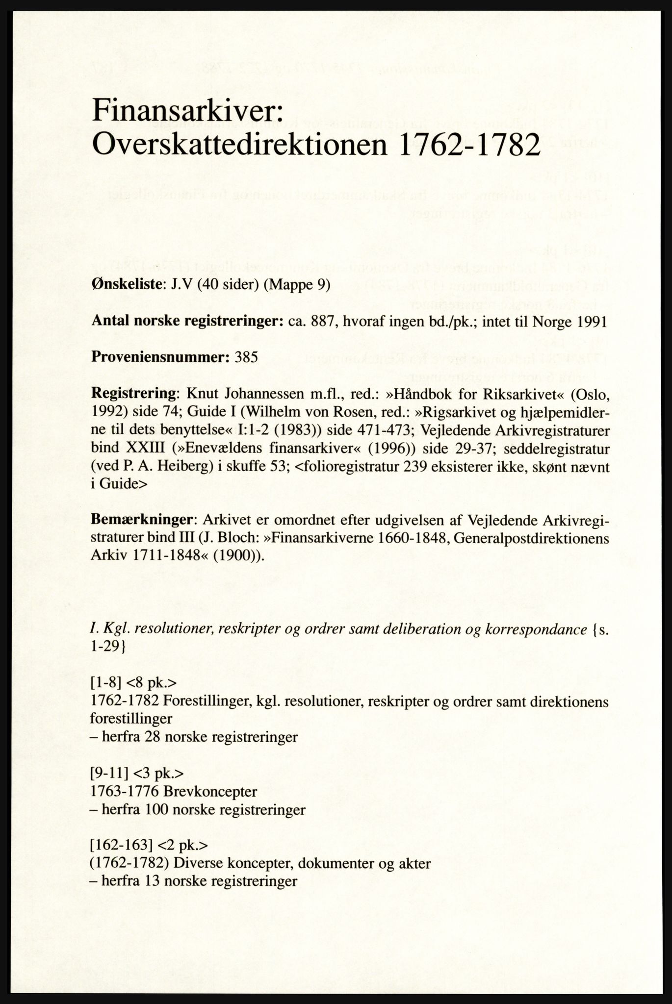 Publikasjoner utgitt av Arkivverket, PUBL/PUBL-001/A/0002: Erik Gøbel: NOREG, Tværregistratur over norgesrelevant materiale i Rigsarkivet i København (2000), 2000, p. 190