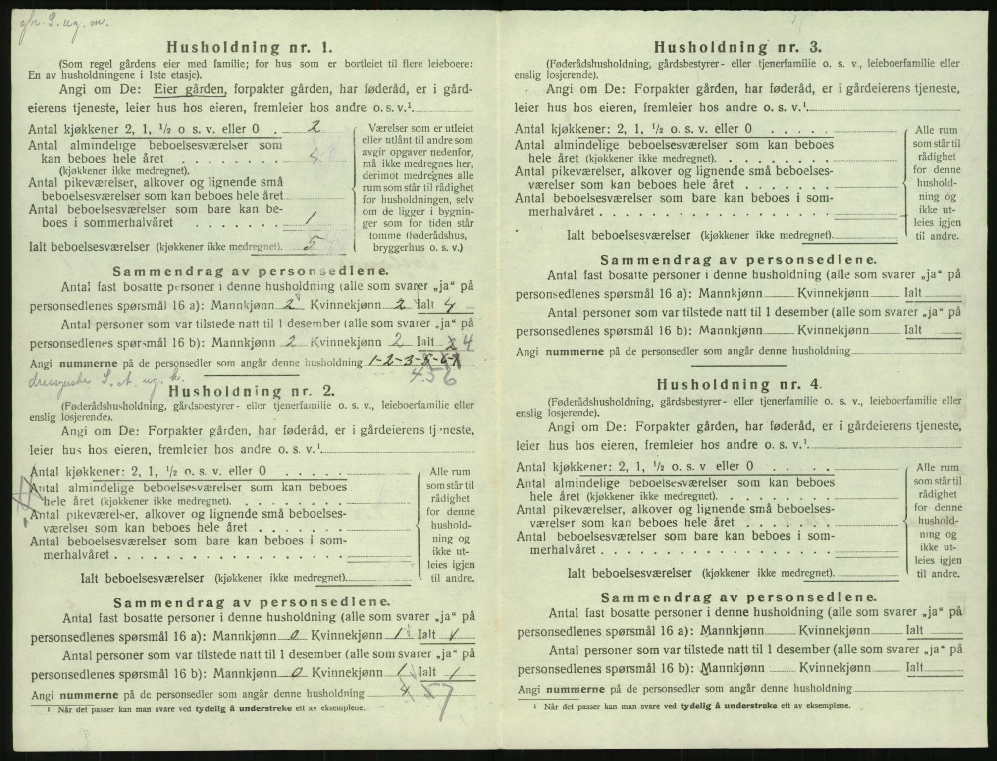 SAK, 1920 census for Iveland, 1920, p. 44