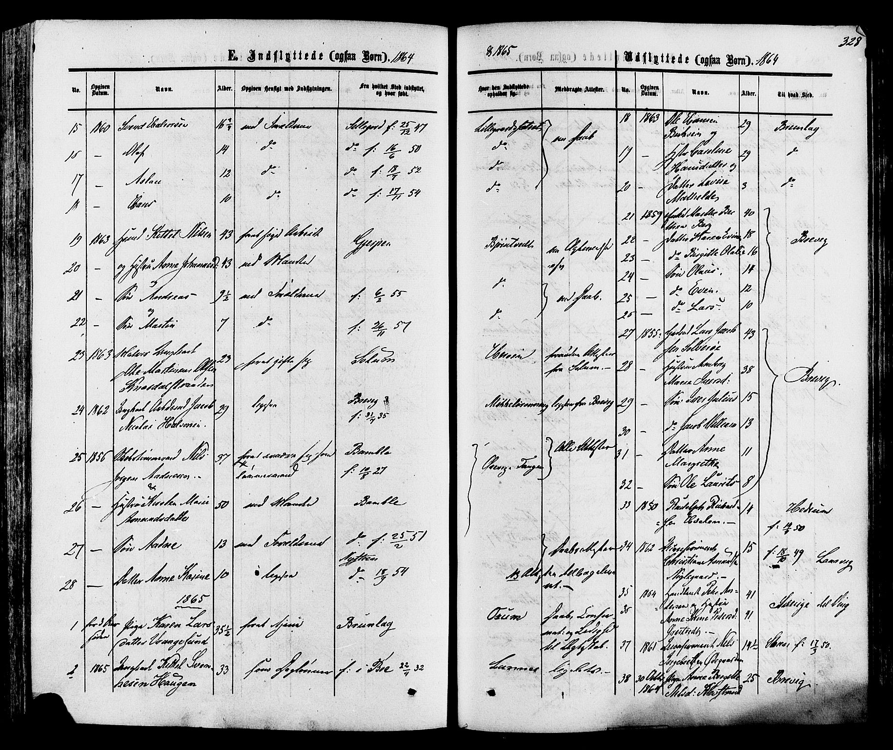 Eidanger kirkebøker, AV/SAKO-A-261/F/Fa/L0010: Parish register (official) no. 10, 1859-1874, p. 328