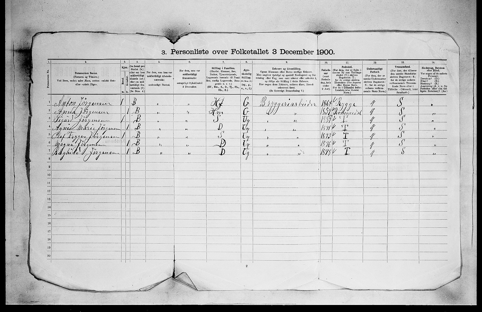 SAO, 1900 census for Kristiania, 1900, p. 7531