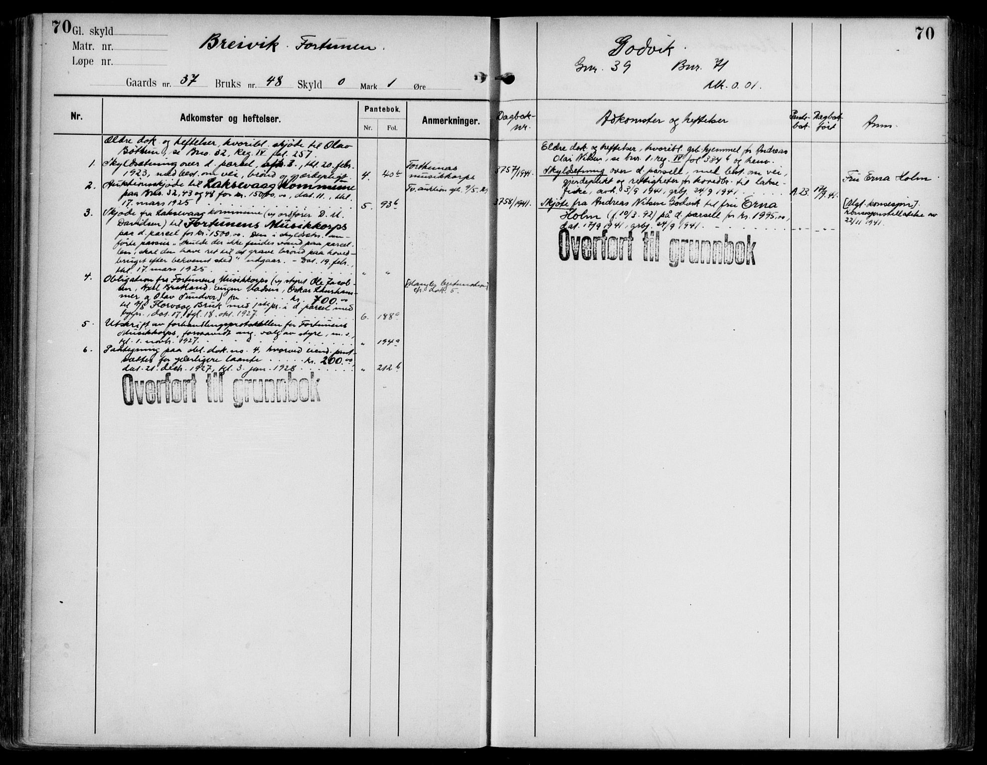 Midhordland sorenskriveri, AV/SAB-A-3001/1/G/Ga/Gab/L0108: Mortgage register no. II.A.b.108, p. 70