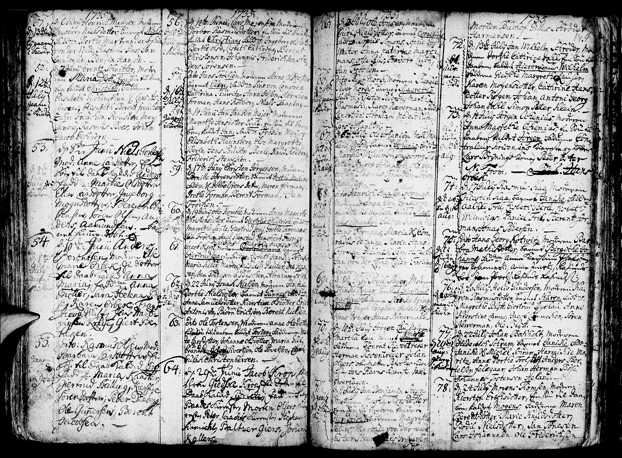 Nykirken Sokneprestembete, AV/SAB-A-77101/H/Haa/L0003: Parish register (official) no. A 3, 1717-1764, p. 149