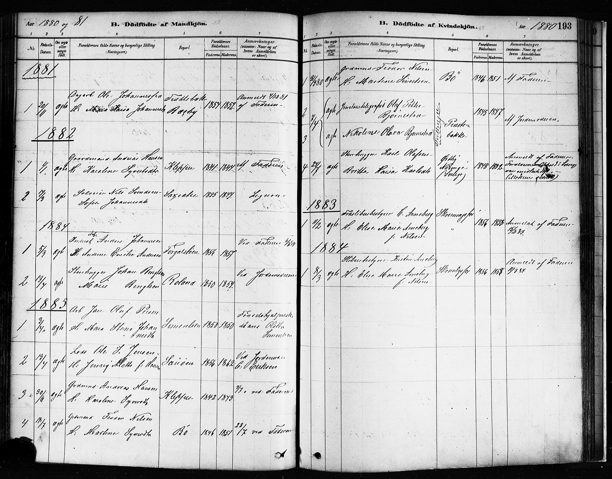 Idd prestekontor Kirkebøker, SAO/A-10911/F/Fc/L0006a: Parish register (official) no. III 6A, 1878-1903, p. 193