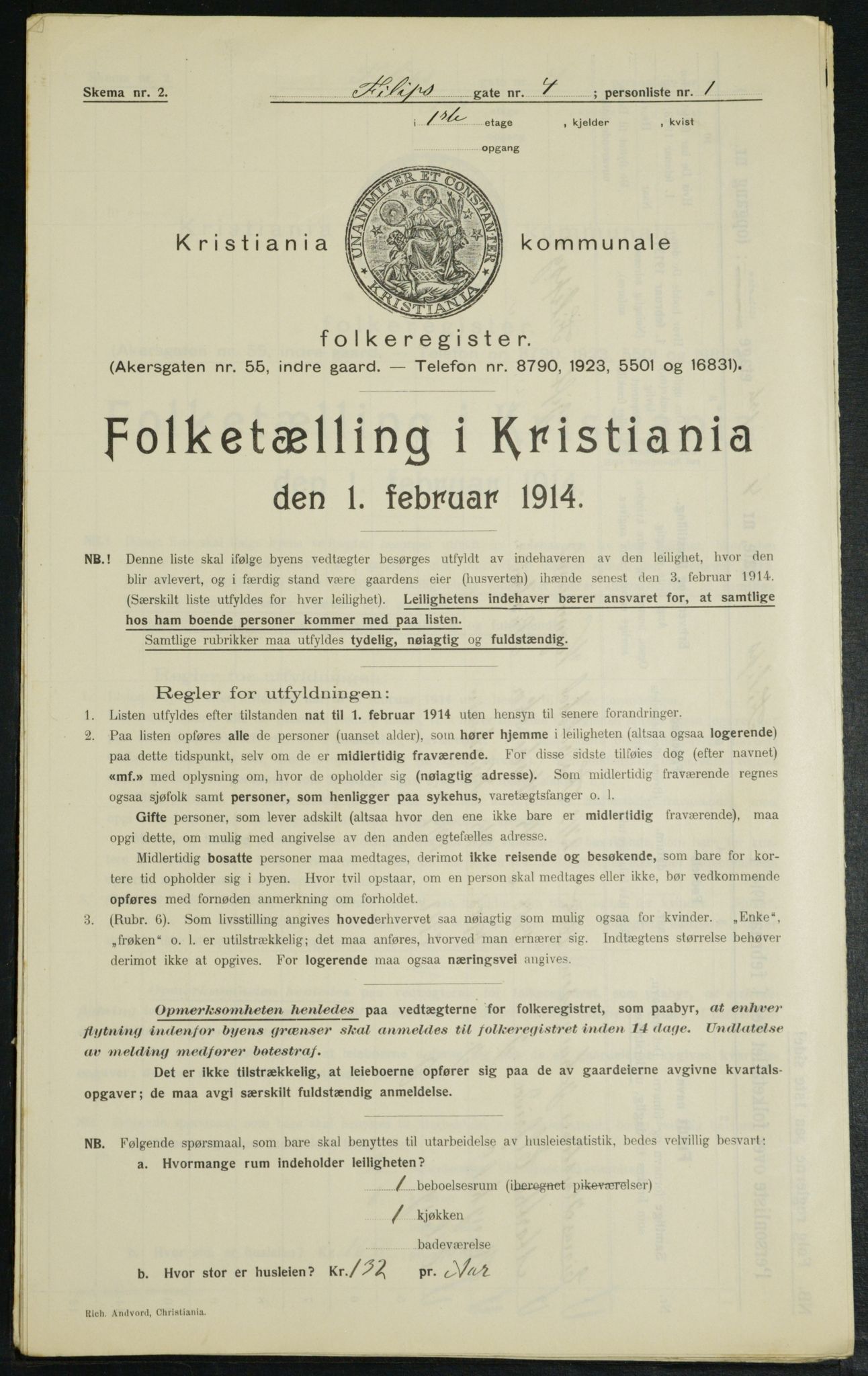 OBA, Municipal Census 1914 for Kristiania, 1914, p. 24383