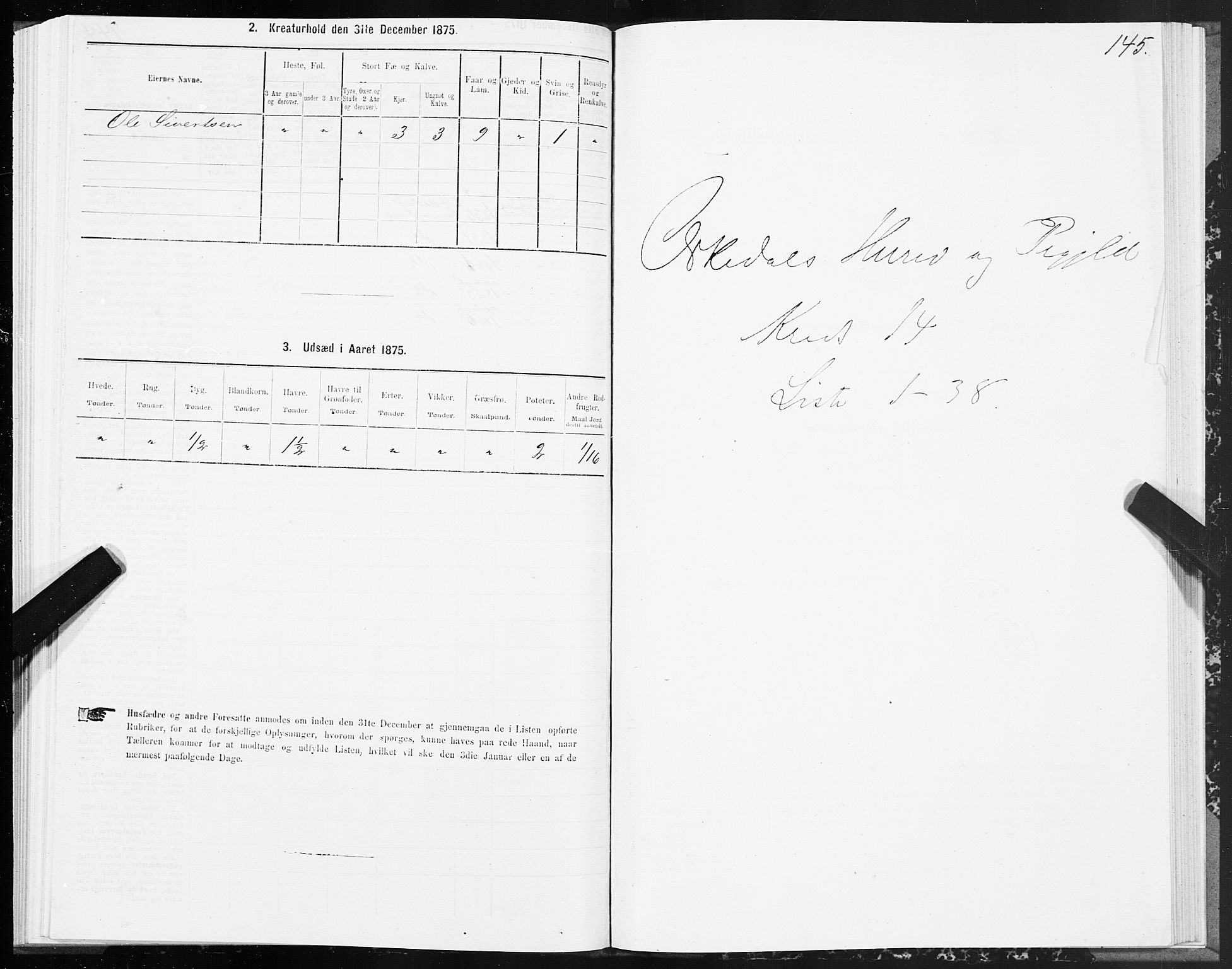 SAT, 1875 census for 1638P Orkdal, 1875, p. 7145