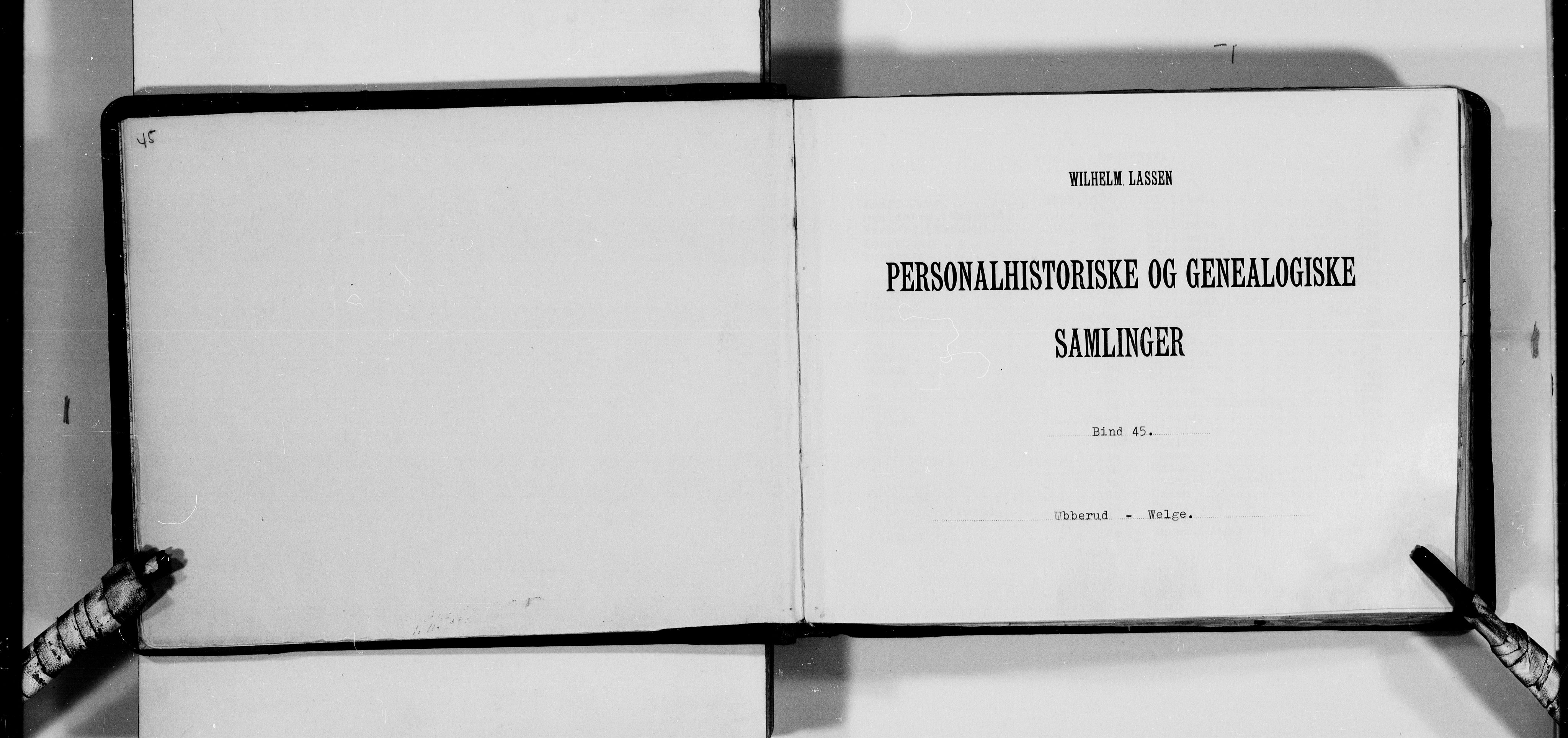 Lassens samlinger, AV/RA-PA-0051/F/Fa/L0045: Personalhistoriske og genealogiske opptegnelser: Ubberud - Welge, 1500-1907
