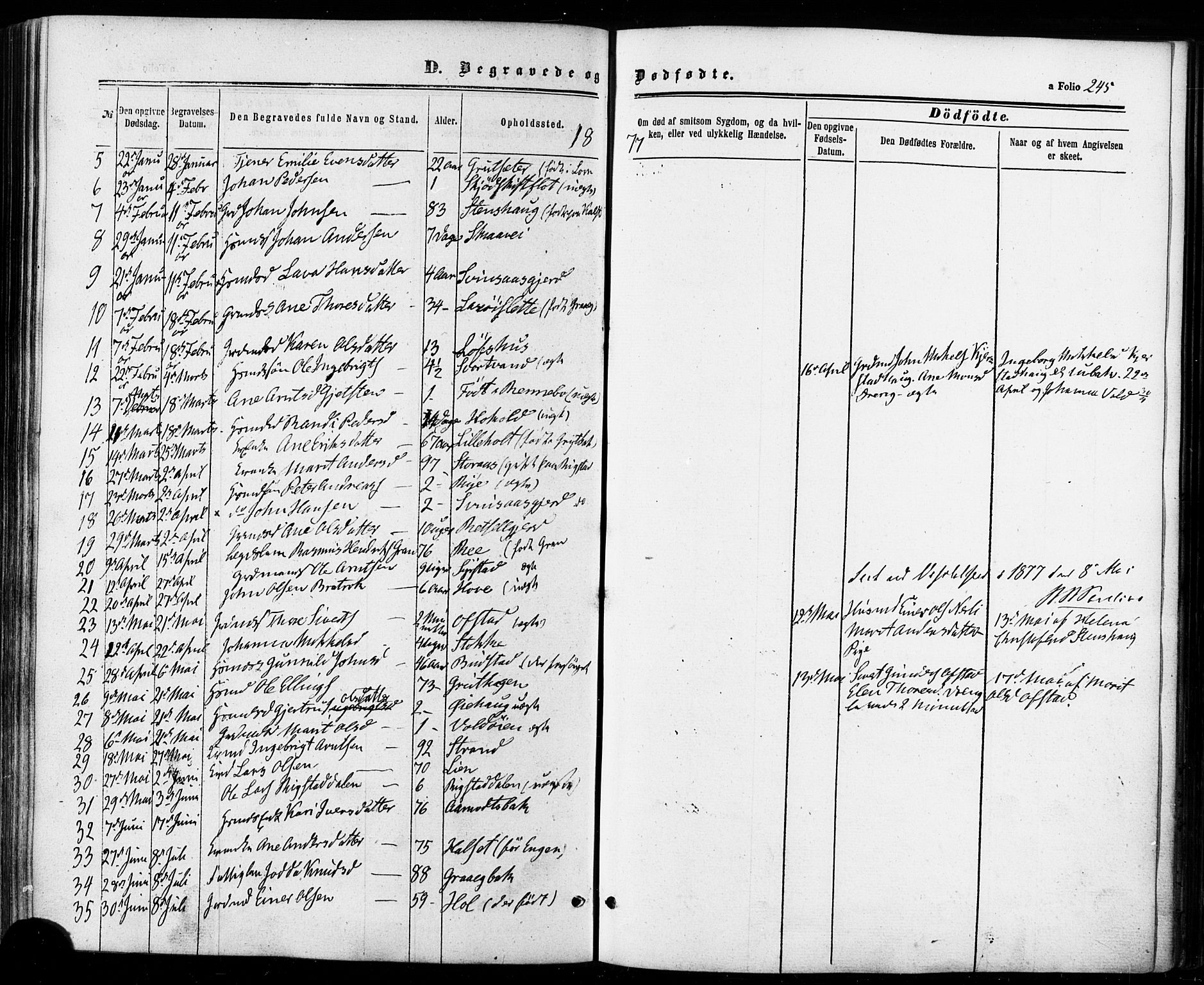Ministerialprotokoller, klokkerbøker og fødselsregistre - Sør-Trøndelag, SAT/A-1456/672/L0856: Parish register (official) no. 672A08, 1861-1881, p. 245