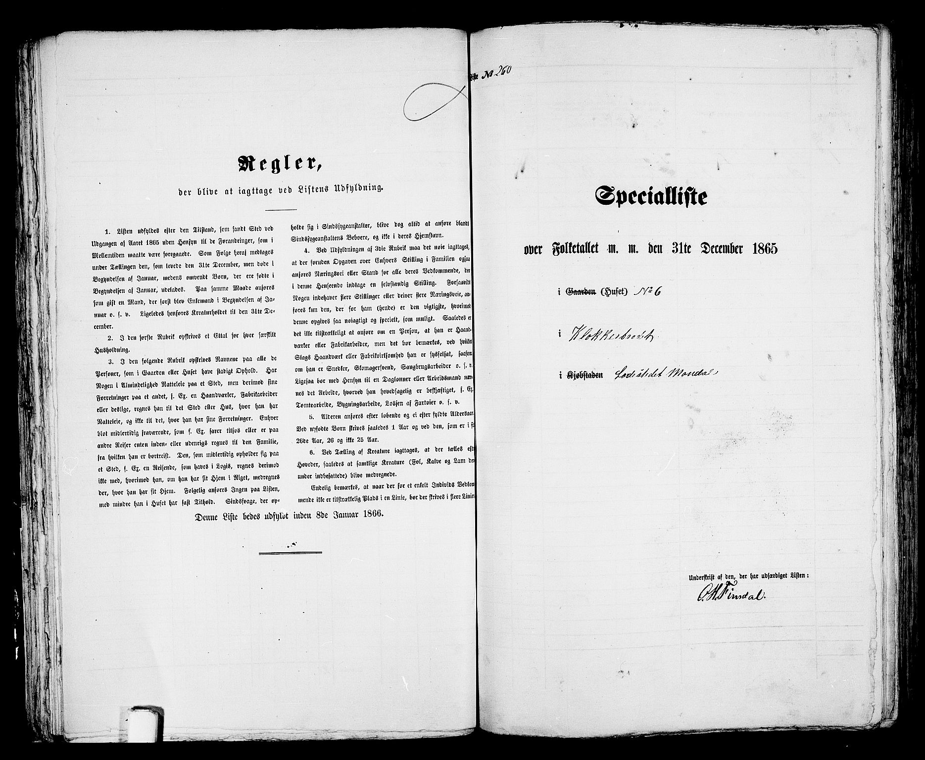 RA, 1865 census for Mandal/Mandal, 1865, p. 525