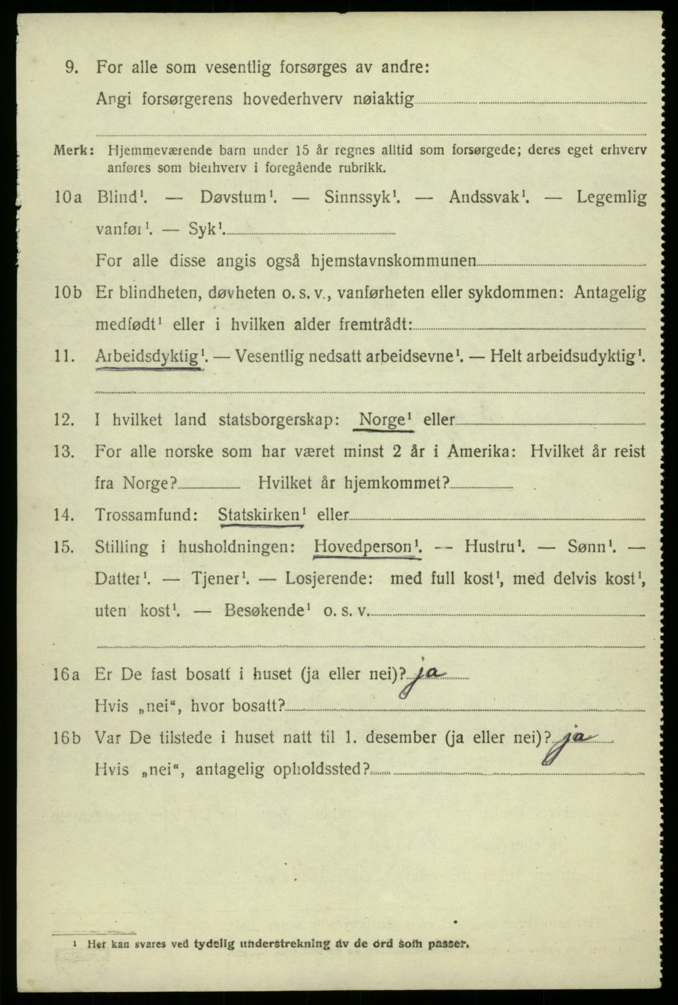 SAB, 1920 census for Røldal, 1920, p. 726