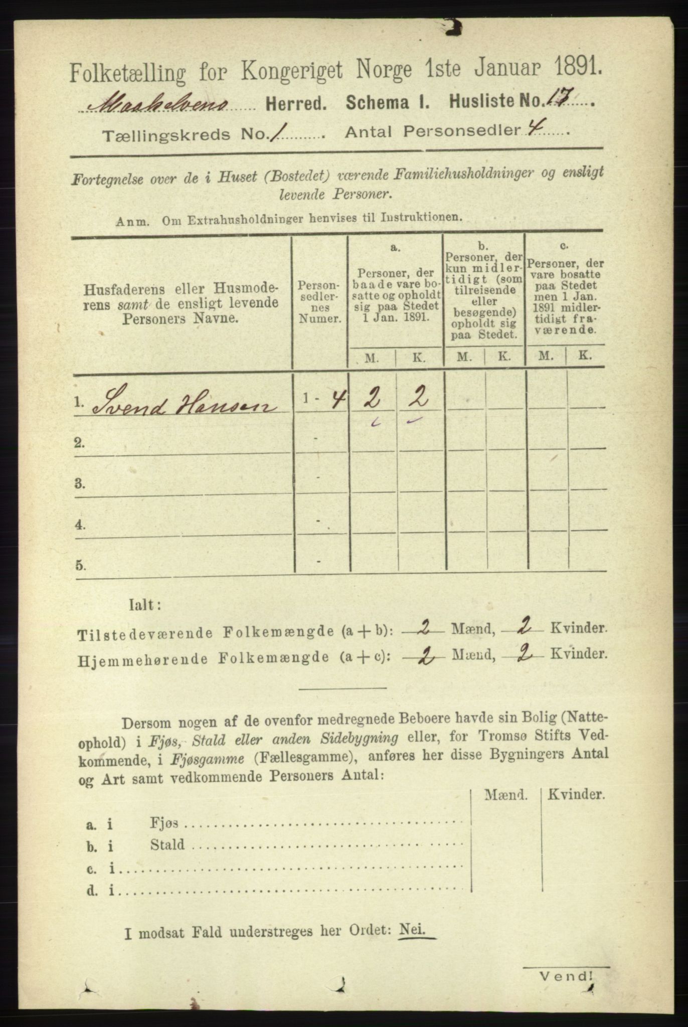 RA, 1891 census for 1924 Målselv, 1891, p. 47