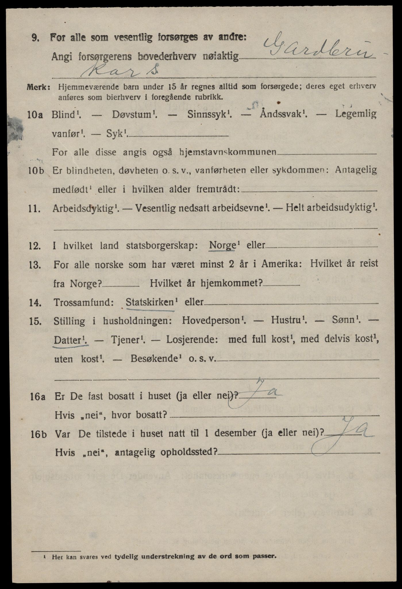 SAST, 1920 census for Nedstrand, 1920, p. 2410
