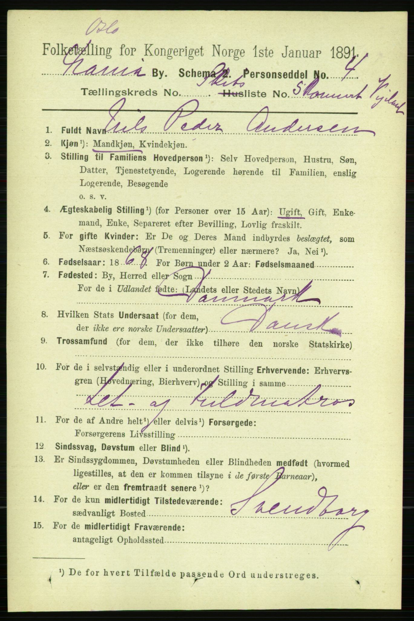 RA, 1891 census for 0301 Kristiania, 1891, p. 122812
