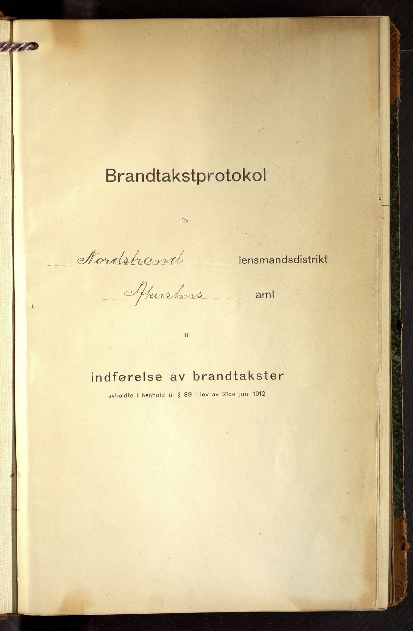 Lensmennene i Aker, OBA/A-10133/F/Fd/L0002: Branntakstprotokoll, 1919-1929