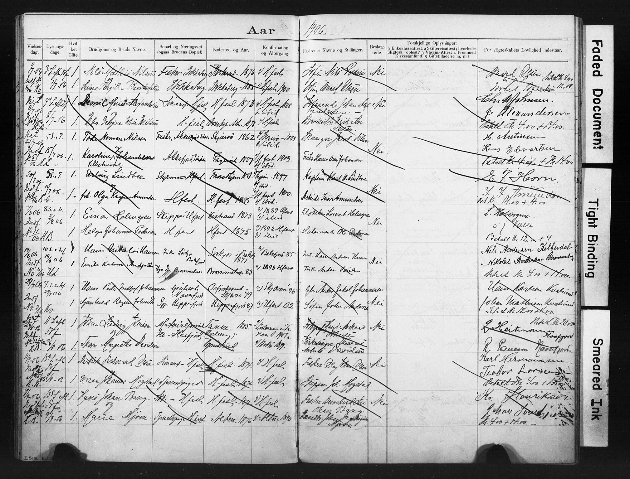 Hammerfest sokneprestkontor, AV/SATØ-S-1347/I/Ib/L0071: Banns register no. 71, 1899-1912