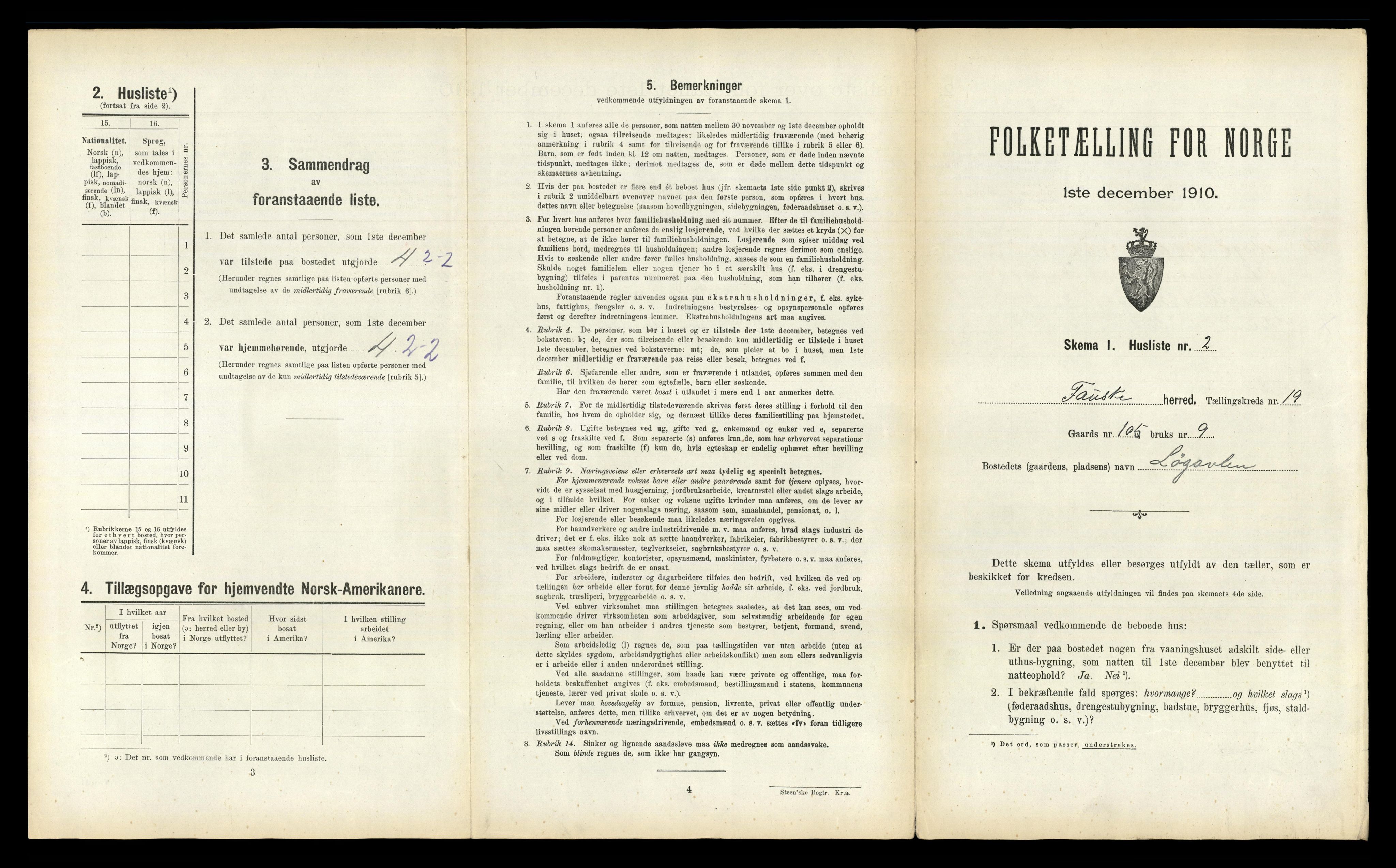 RA, 1910 census for Fauske, 1910, p. 1204