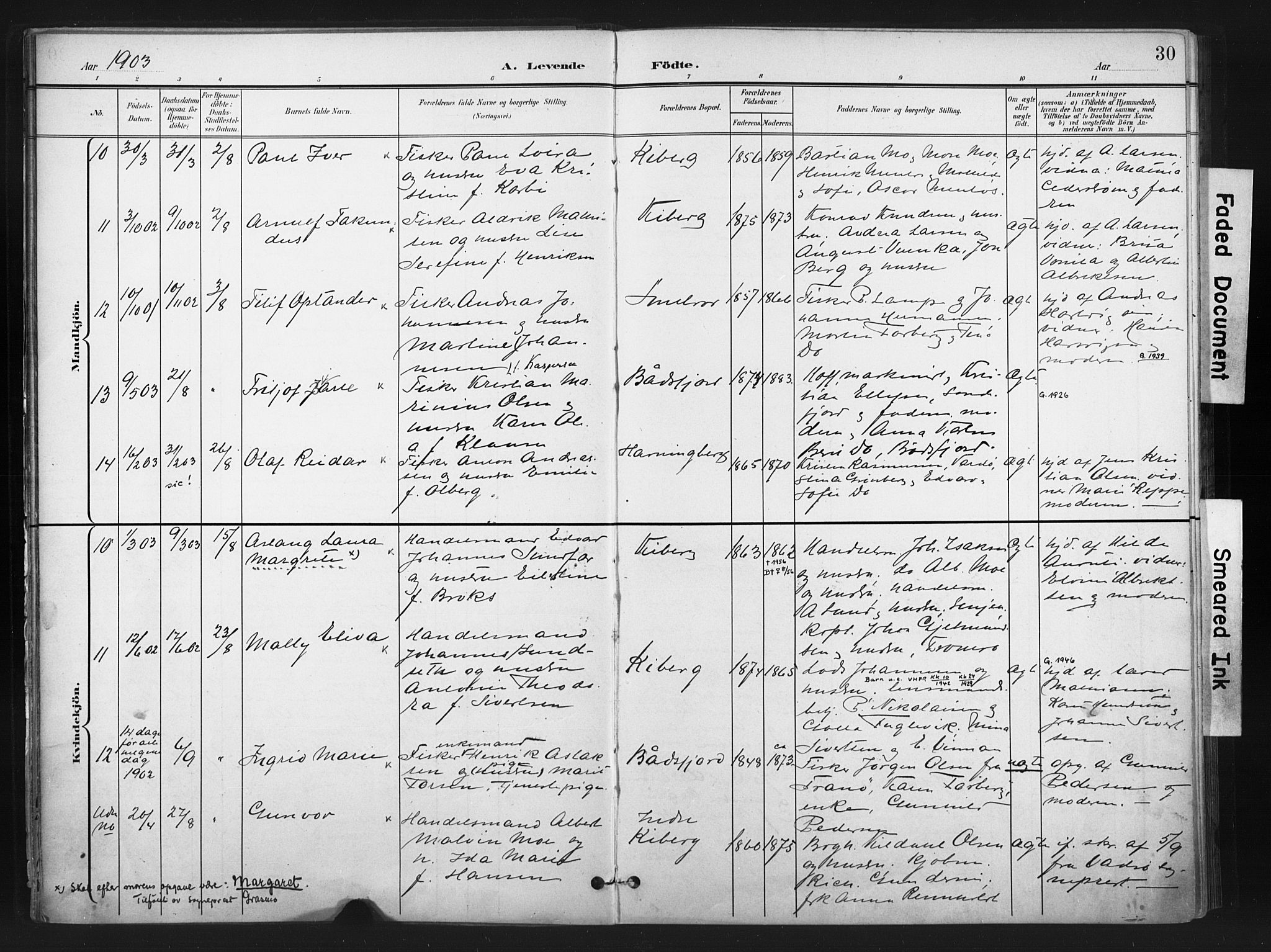 Vardø sokneprestkontor, SATØ/S-1332/H/Ha/L0011kirke: Parish register (official) no. 11, 1897-1911, p. 30