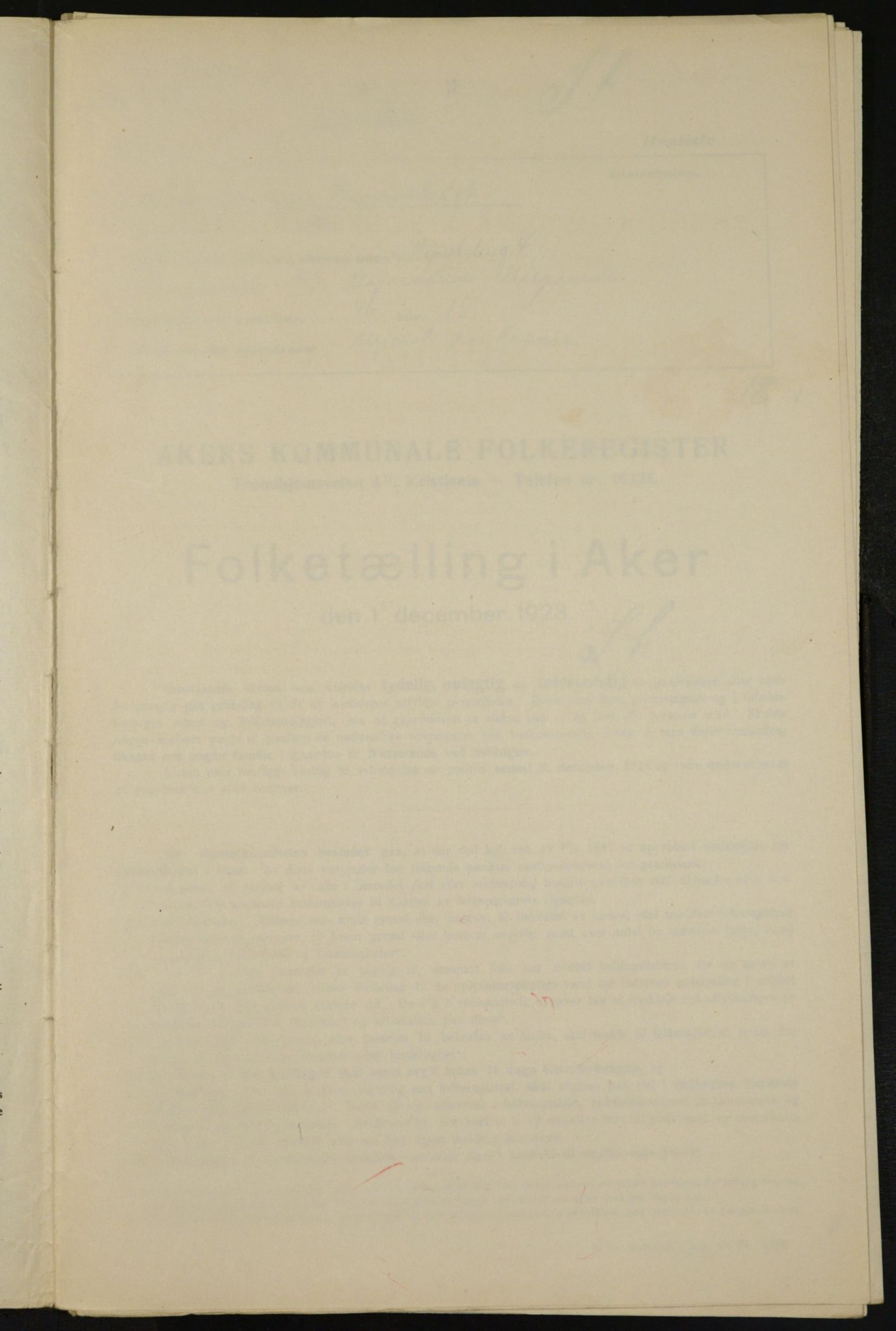 , Municipal Census 1923 for Aker, 1923, p. 11013