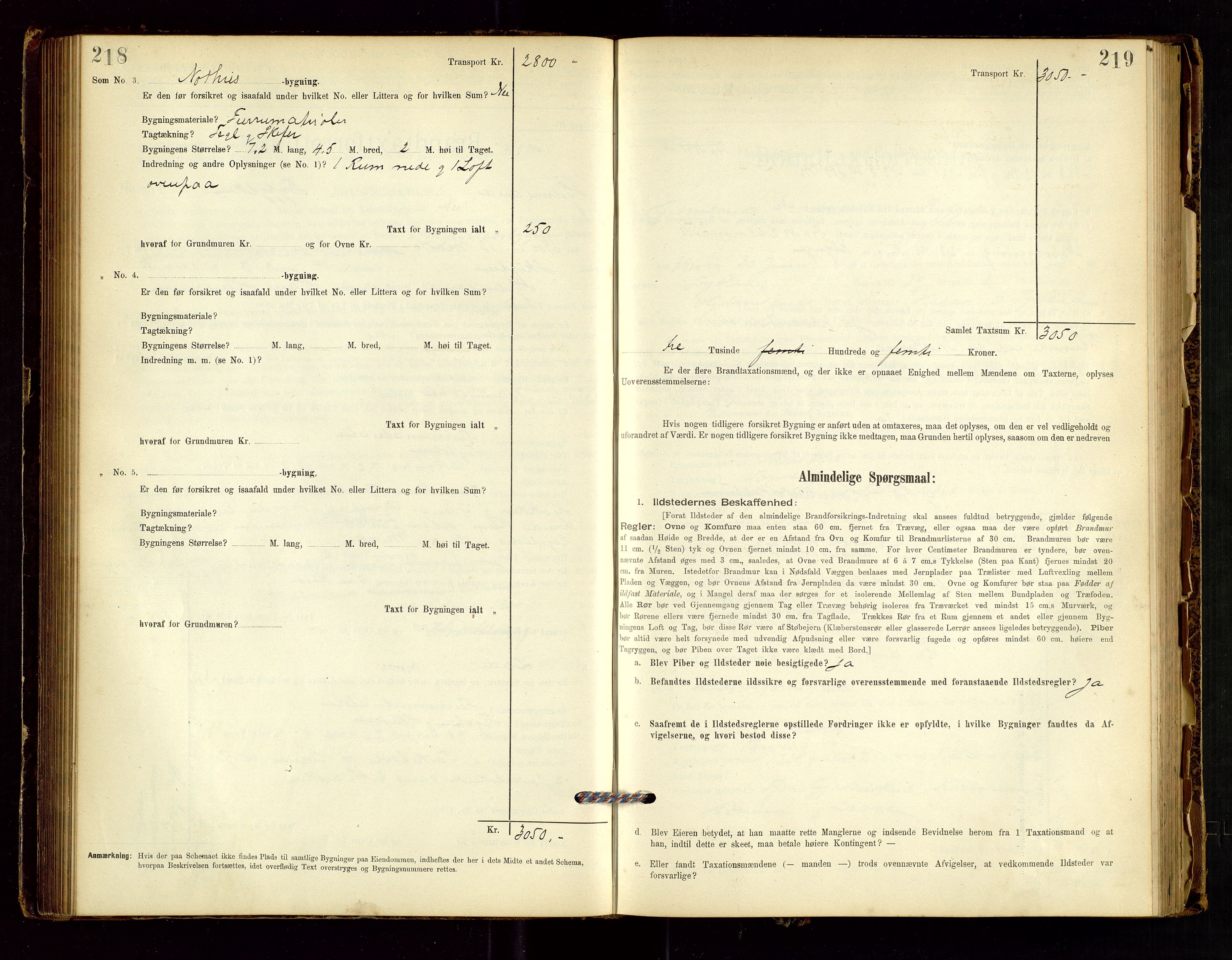 Hjelmeland lensmannskontor, AV/SAST-A-100439/Gob/L0001: "Brandtaxationsprotokol", 1895-1932, p. 218-219