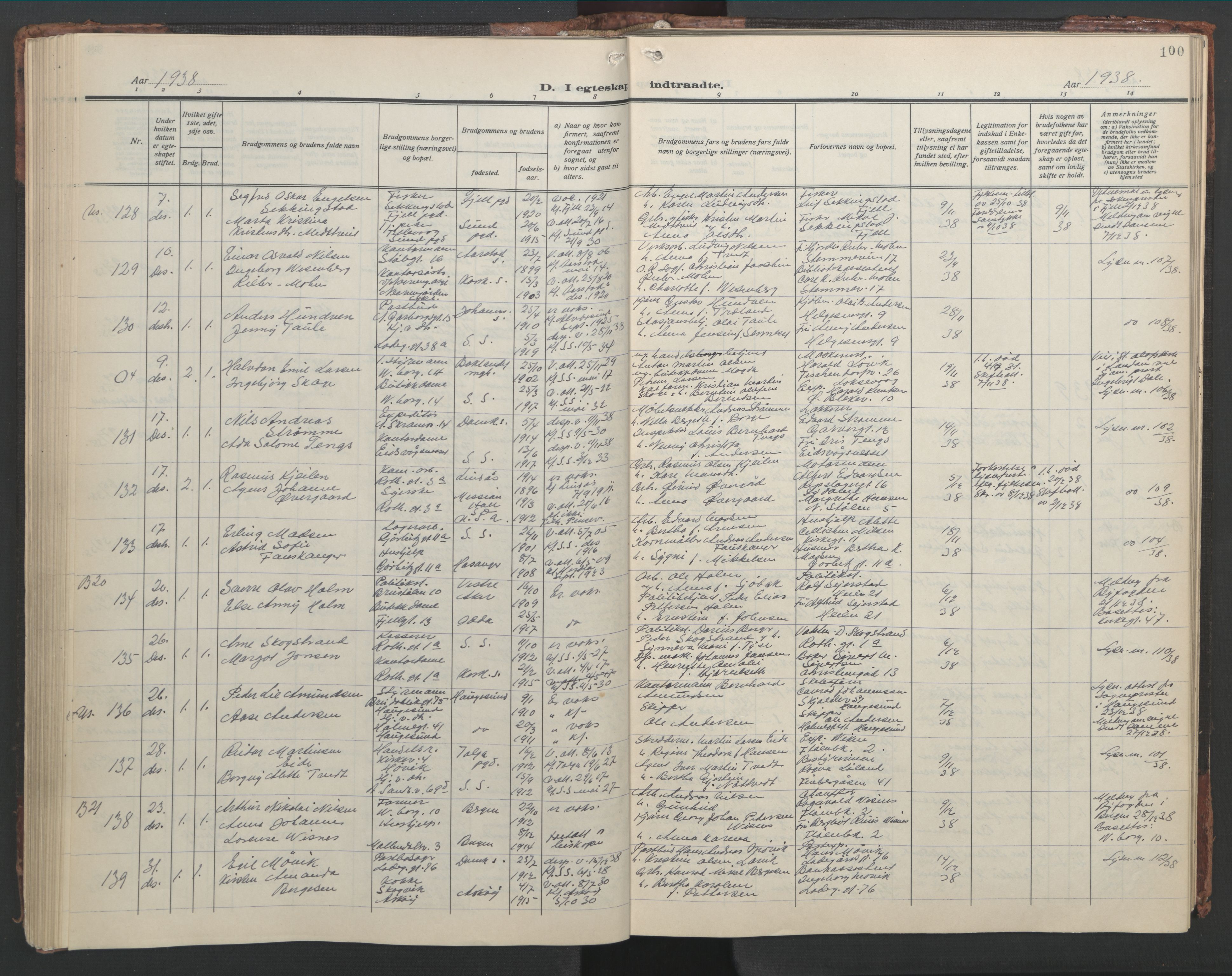 Sandviken Sokneprestembete, AV/SAB-A-77601/H/Hb/L0015: Parish register (copy) no. D 2, 1929-1953, p. 99b-100a