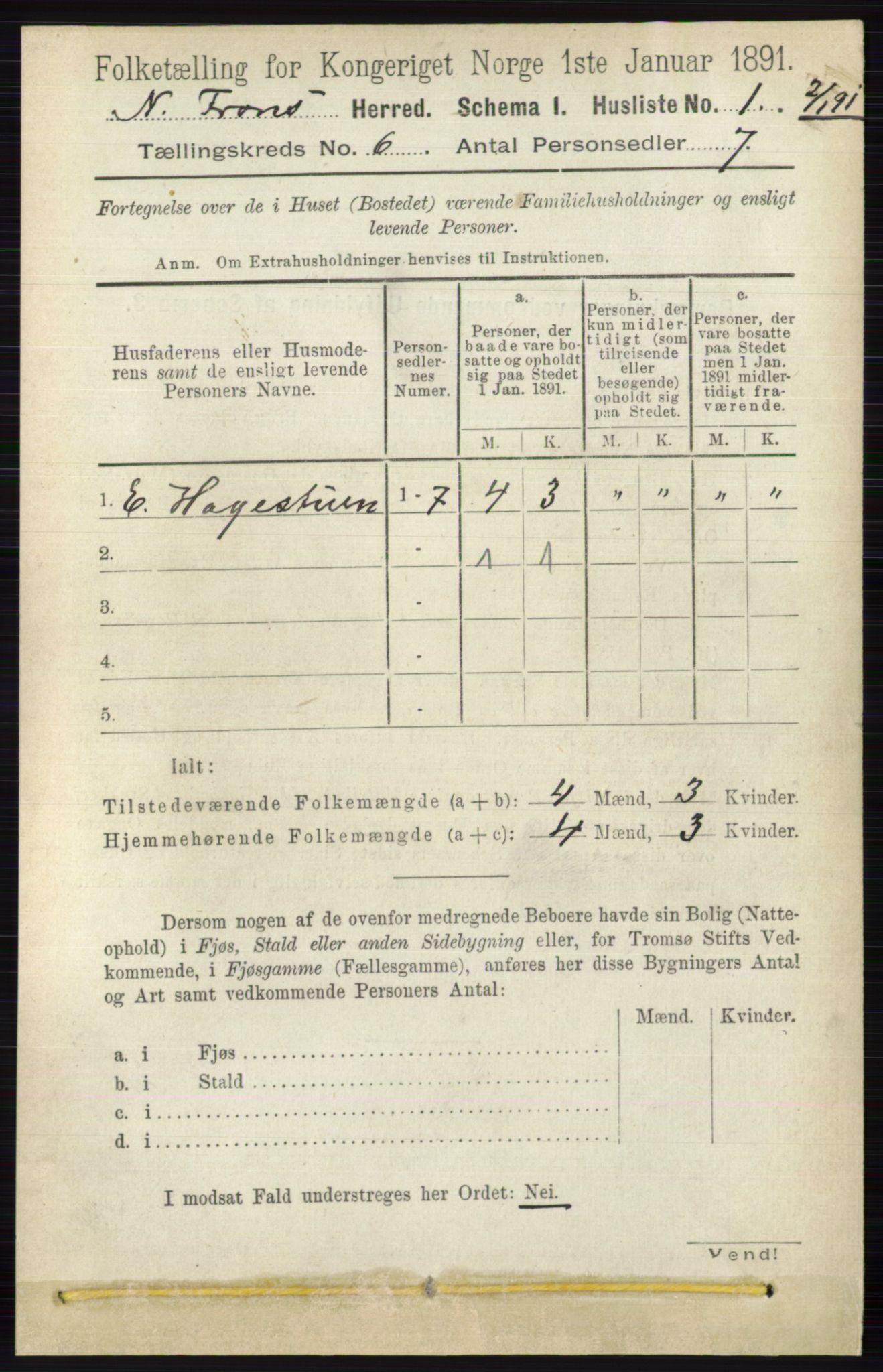 RA, 1891 census for 0518 Nord-Fron, 1891, p. 2166