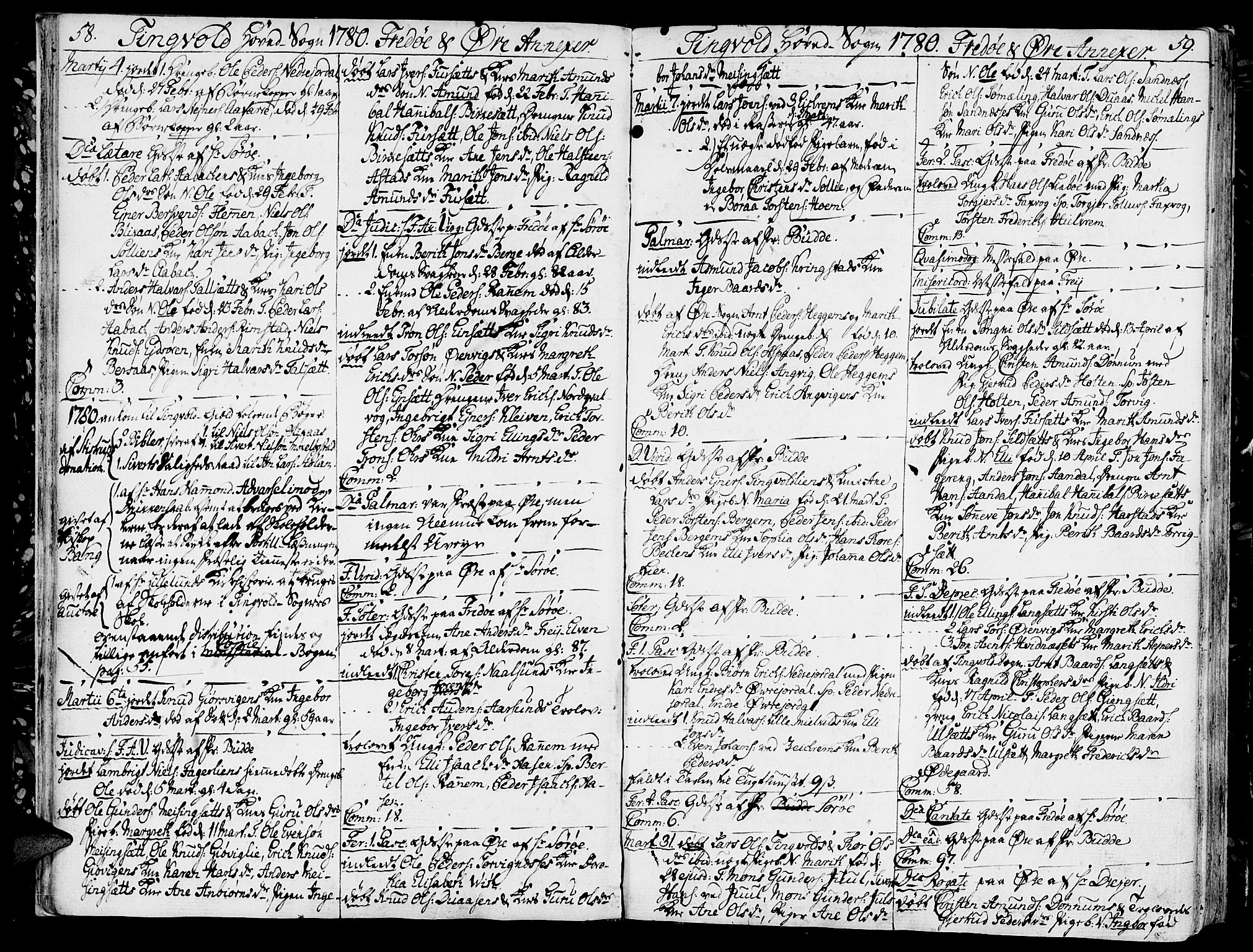 Ministerialprotokoller, klokkerbøker og fødselsregistre - Møre og Romsdal, SAT/A-1454/586/L0980: Parish register (official) no. 586A06, 1776-1794, p. 58-59