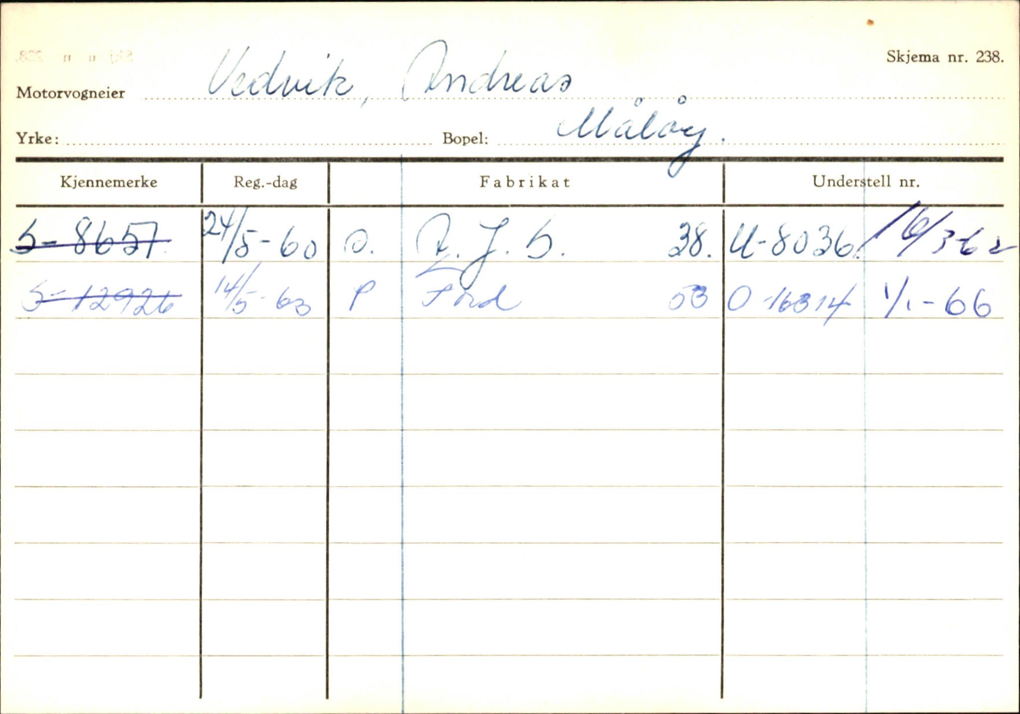 Statens vegvesen, Sogn og Fjordane vegkontor, AV/SAB-A-5301/4/F/L0145: Registerkort Vågsøy S-Å. Årdal I-P, 1945-1975, p. 600