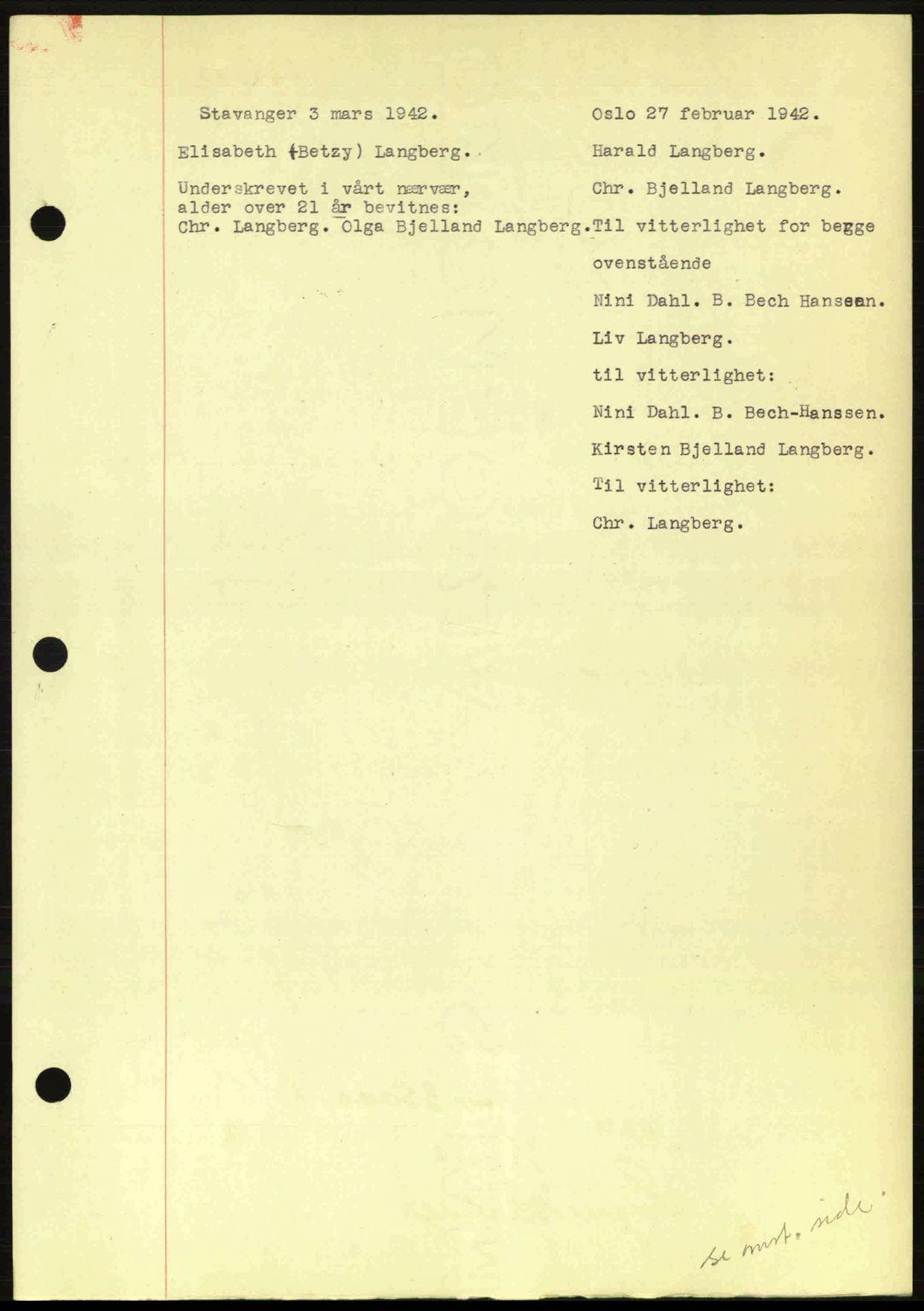 Stavanger byrett, AV/SAST-A-100455/002/G/Gb/L0017: Mortgage book no. A7, 1941-1943, Diary no: : 521/1942