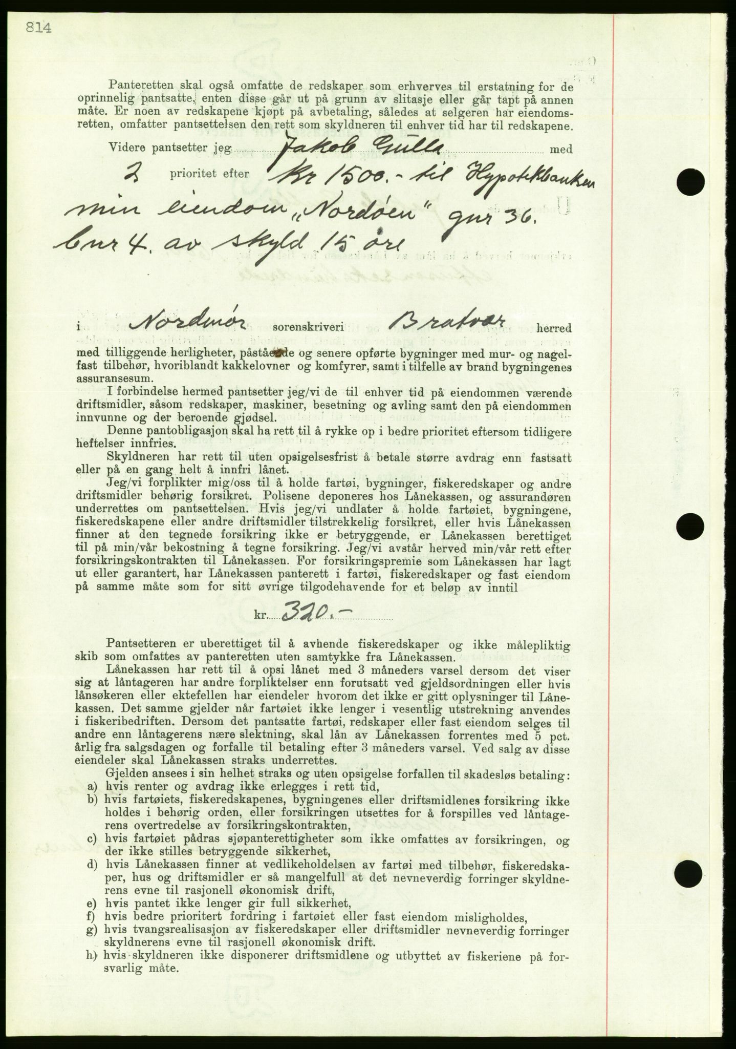 Nordmøre sorenskriveri, AV/SAT-A-4132/1/2/2Ca/L0091: Mortgage book no. B81, 1937-1937, Diary no: : 1999/1937