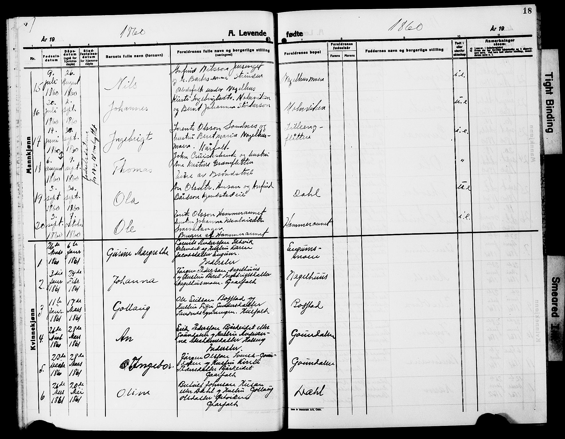 Ministerialprotokoller, klokkerbøker og fødselsregistre - Nord-Trøndelag, SAT/A-1458/749/L0485: Parish register (official) no. 749D01, 1857-1872, p. 18