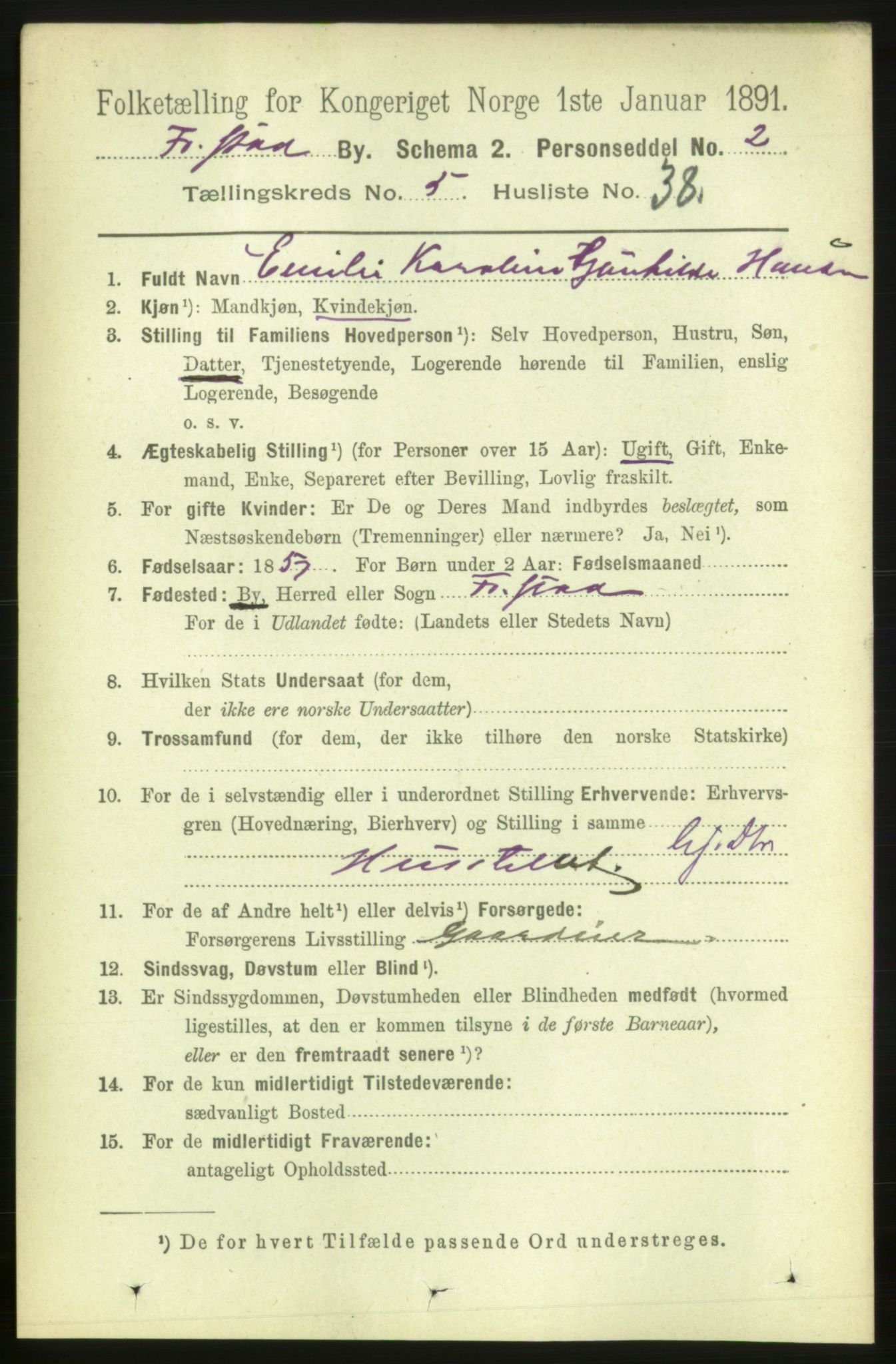 RA, 1891 census for 0103 Fredrikstad, 1891, p. 7152