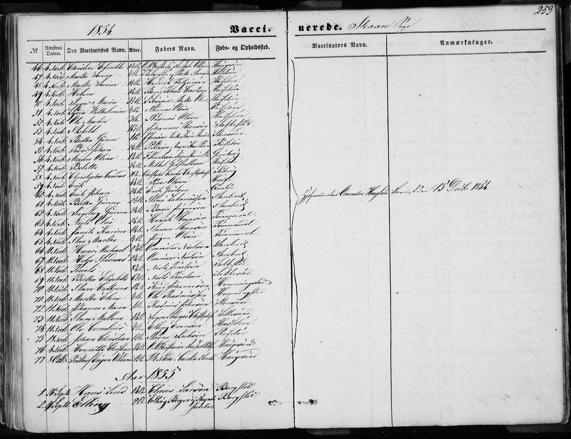 Torvastad sokneprestkontor, AV/SAST-A -101857/H/Ha/Haa/L0009: Parish register (official) no. A 9, 1847-1856, p. 253