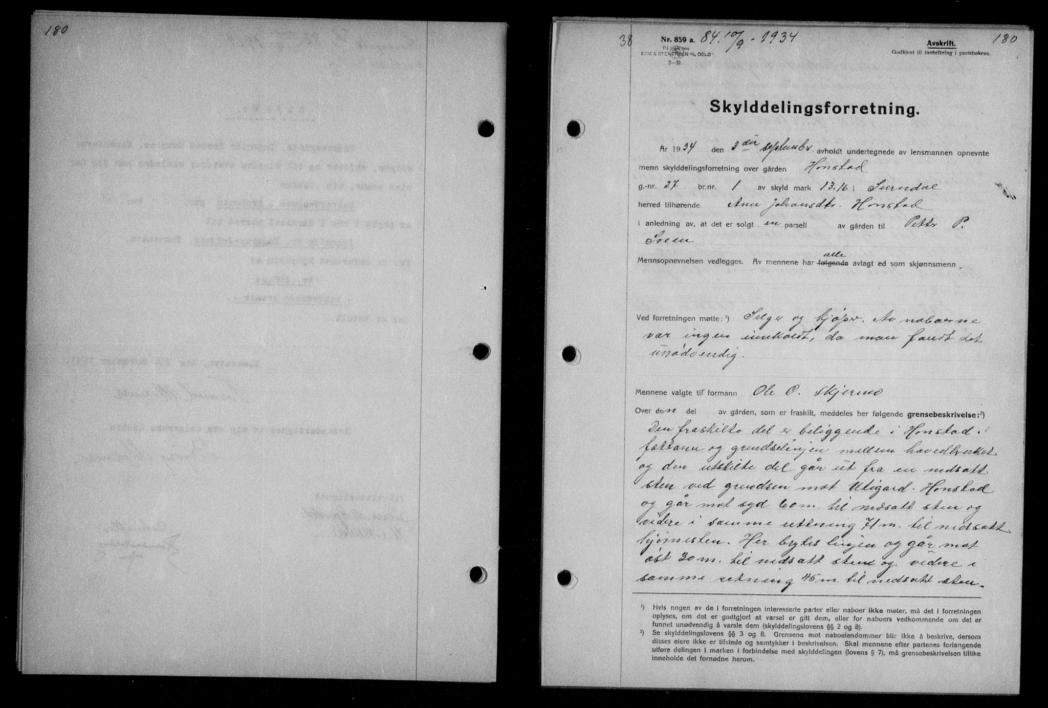 Nordmøre sorenskriveri, AV/SAT-A-4132/1/2/2Ca/L0082: Mortgage book no. 72, 1934-1934, Deed date: 10.09.1934