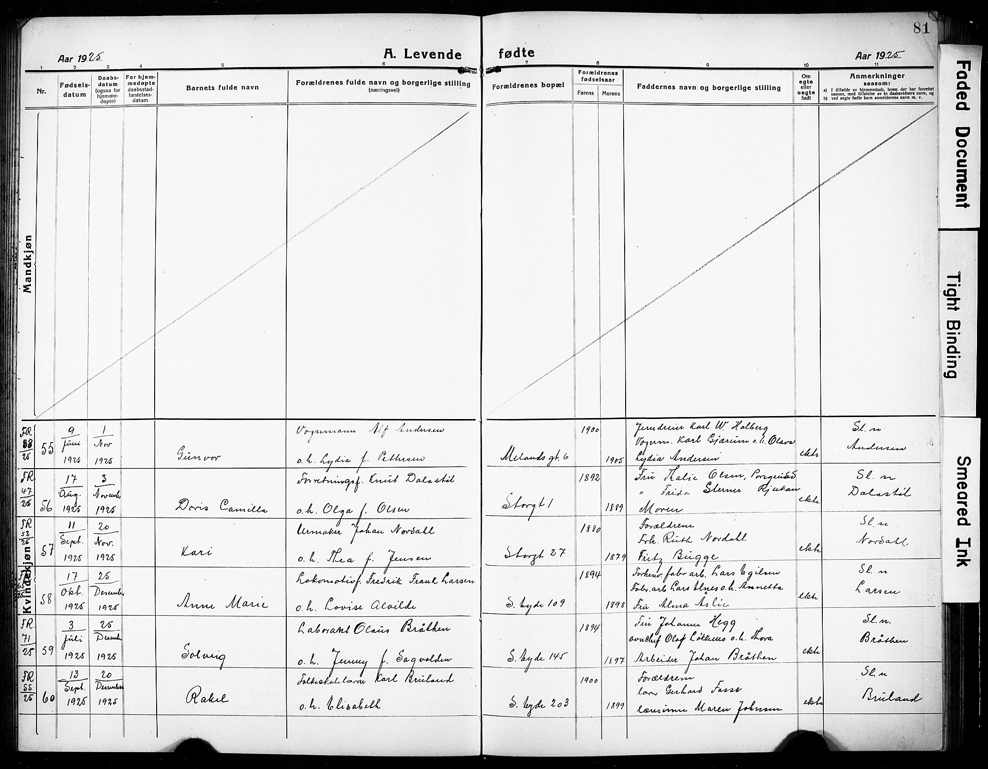 Rjukan kirkebøker, AV/SAKO-A-294/G/Ga/L0003: Parish register (copy) no. 3, 1920-1928, p. 81