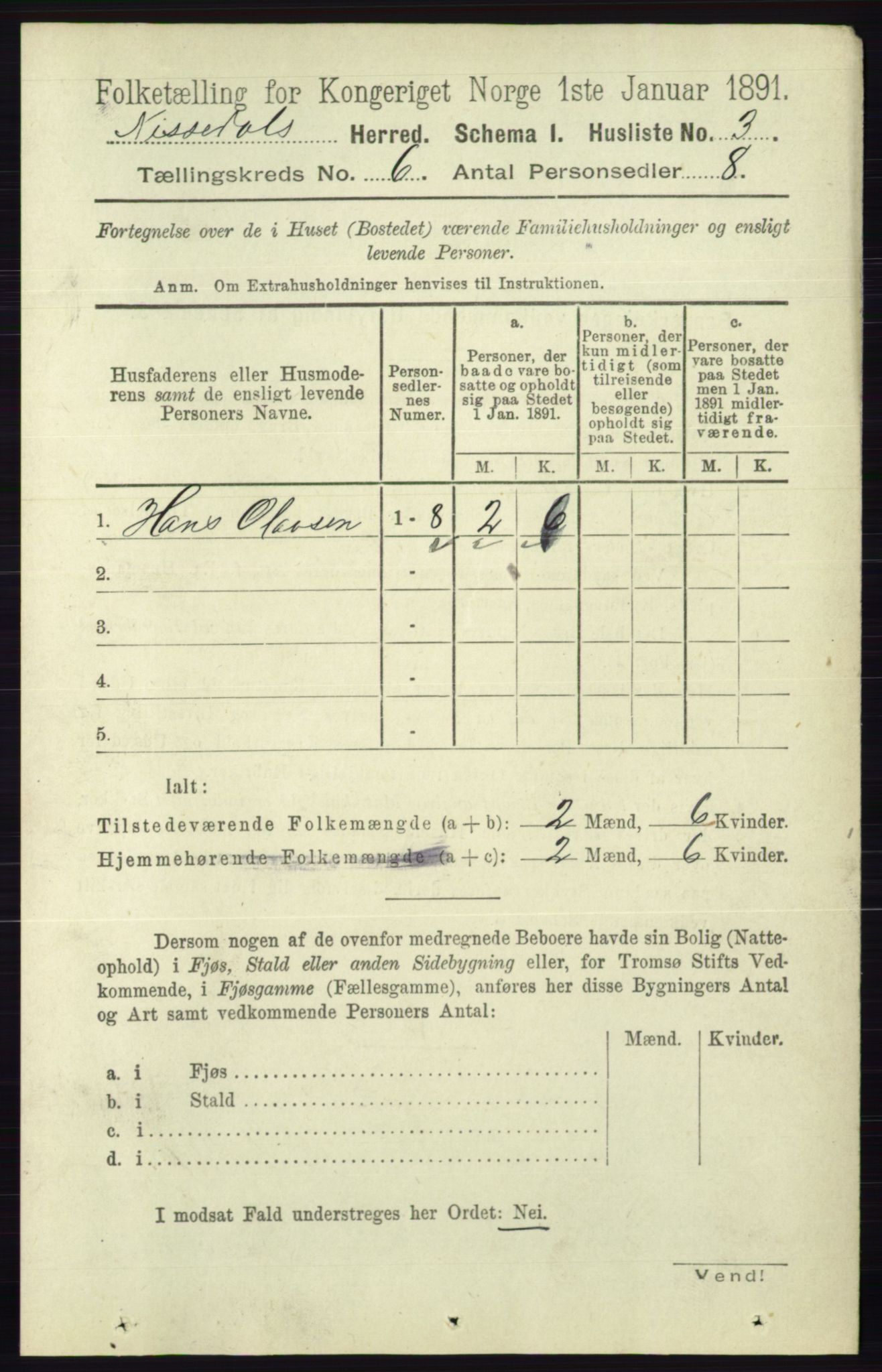 RA, 1891 census for 0830 Nissedal, 1891, p. 1317