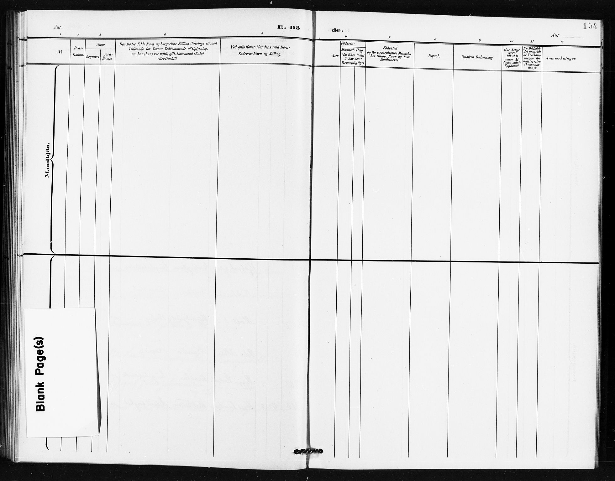 Moss prestekontor Kirkebøker, AV/SAO-A-2003/G/Gb/L0002: Parish register (copy) no. II 2, 1900-1910, p. 154