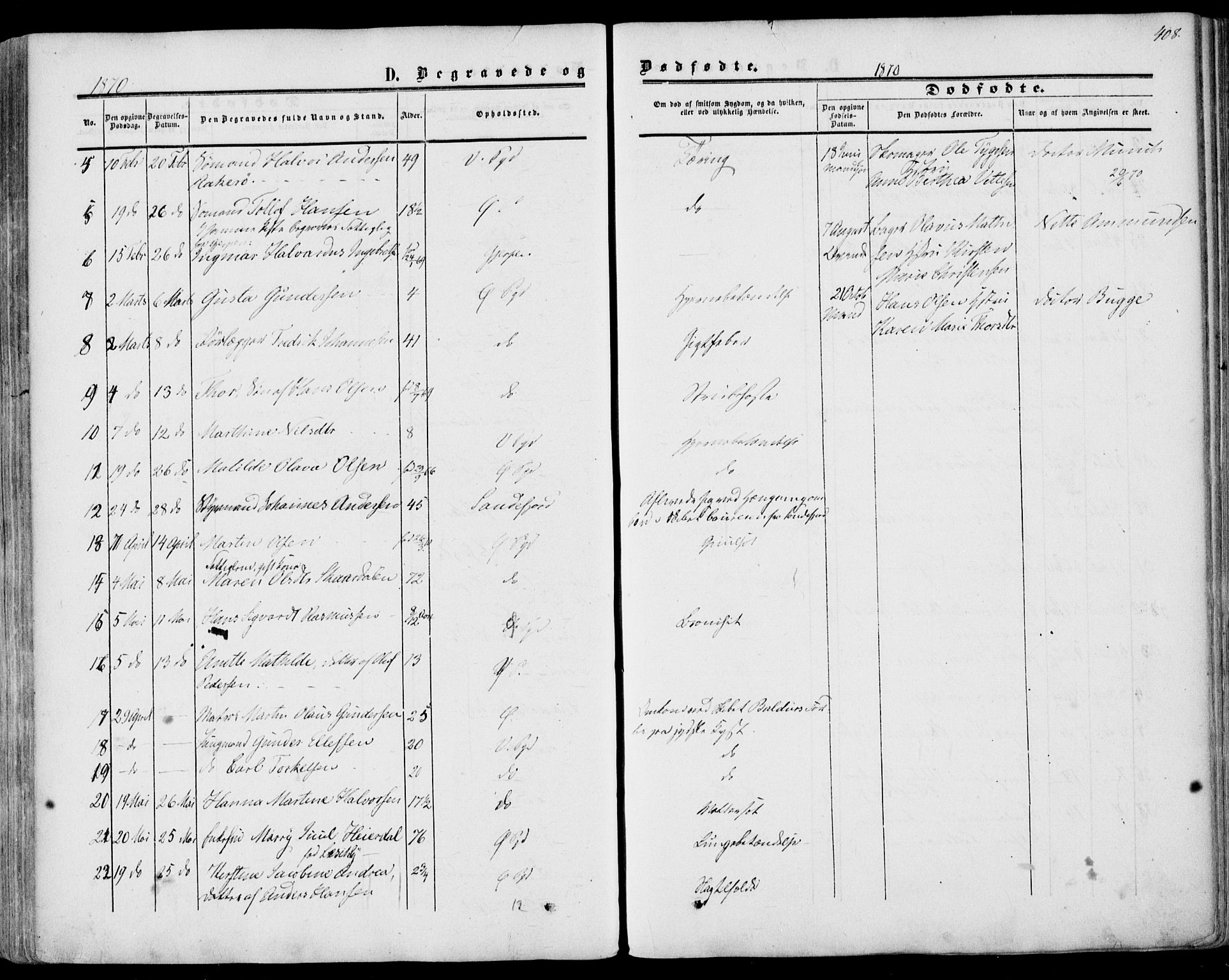 Porsgrunn kirkebøker , SAKO/A-104/F/Fa/L0007: Parish register (official) no. 7, 1858-1877, p. 408