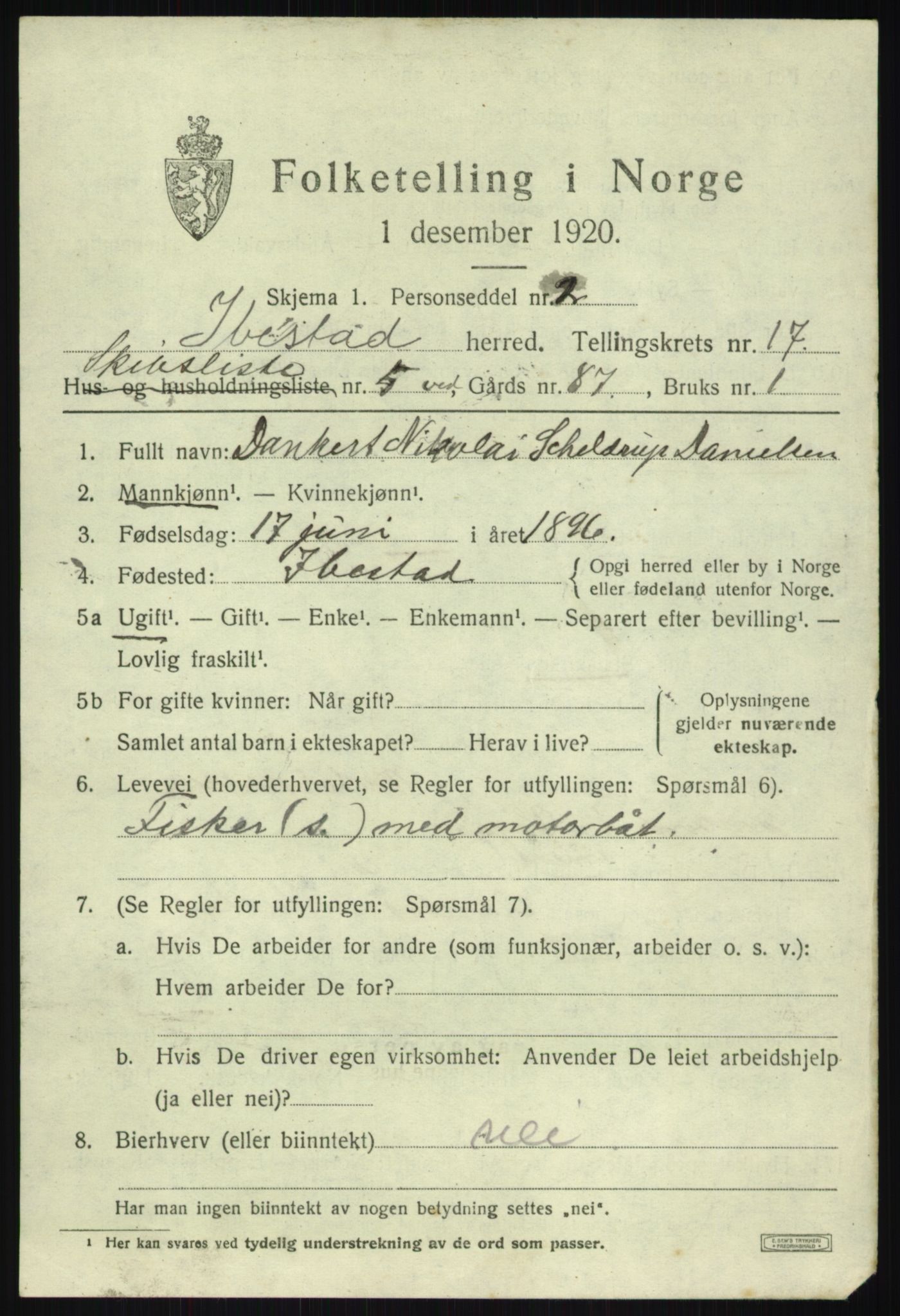 SATØ, 1920 census for Ibestad, 1920, p. 9787