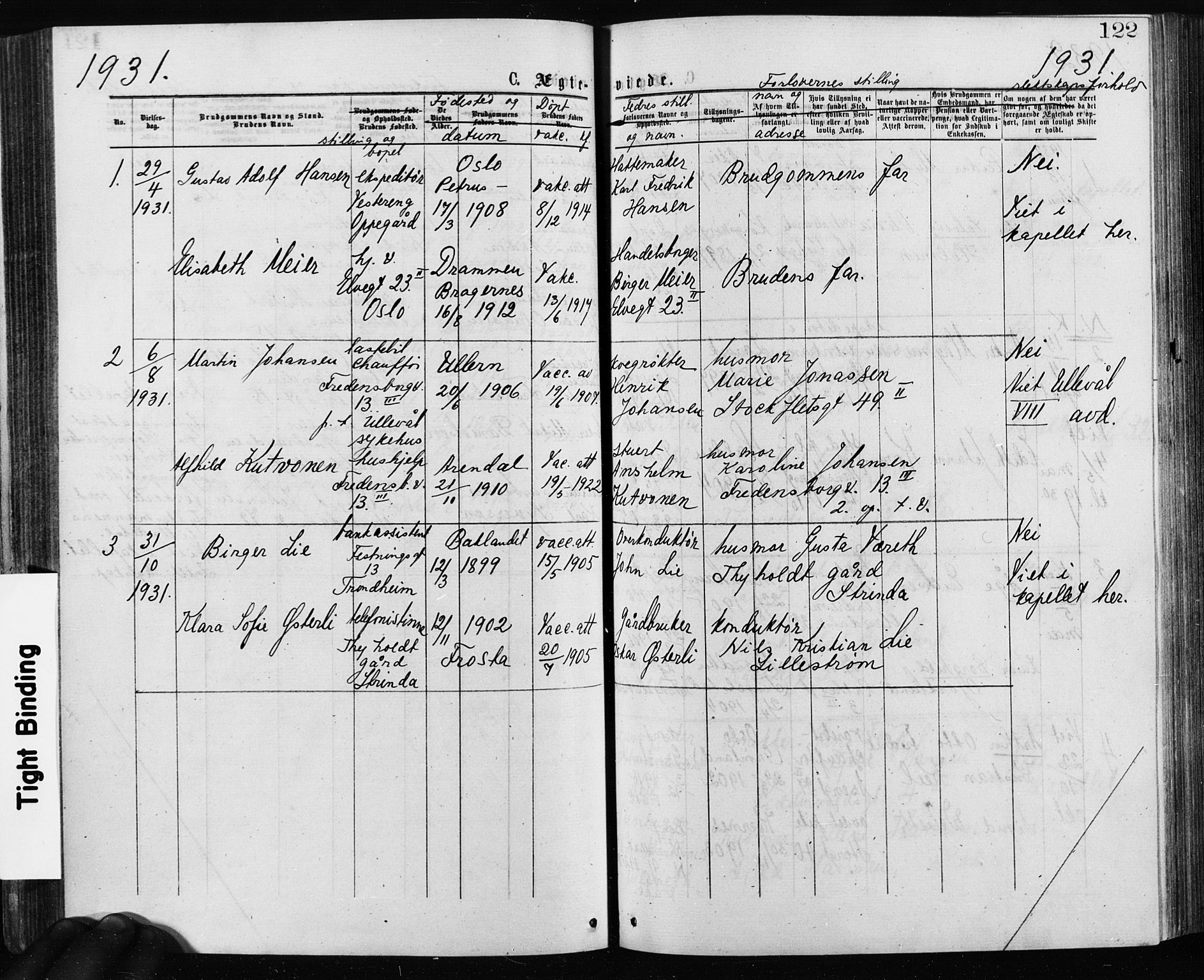 Krohgstøtten sykehusprest Kirkebøker, AV/SAO-A-10854/F/Fa/L0002: Parish register (official) no. 2, 1873-1932, p. 122