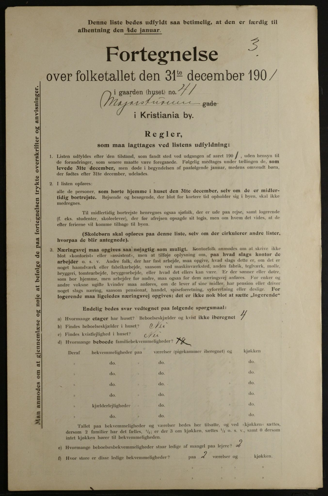 OBA, Municipal Census 1901 for Kristiania, 1901, p. 9254