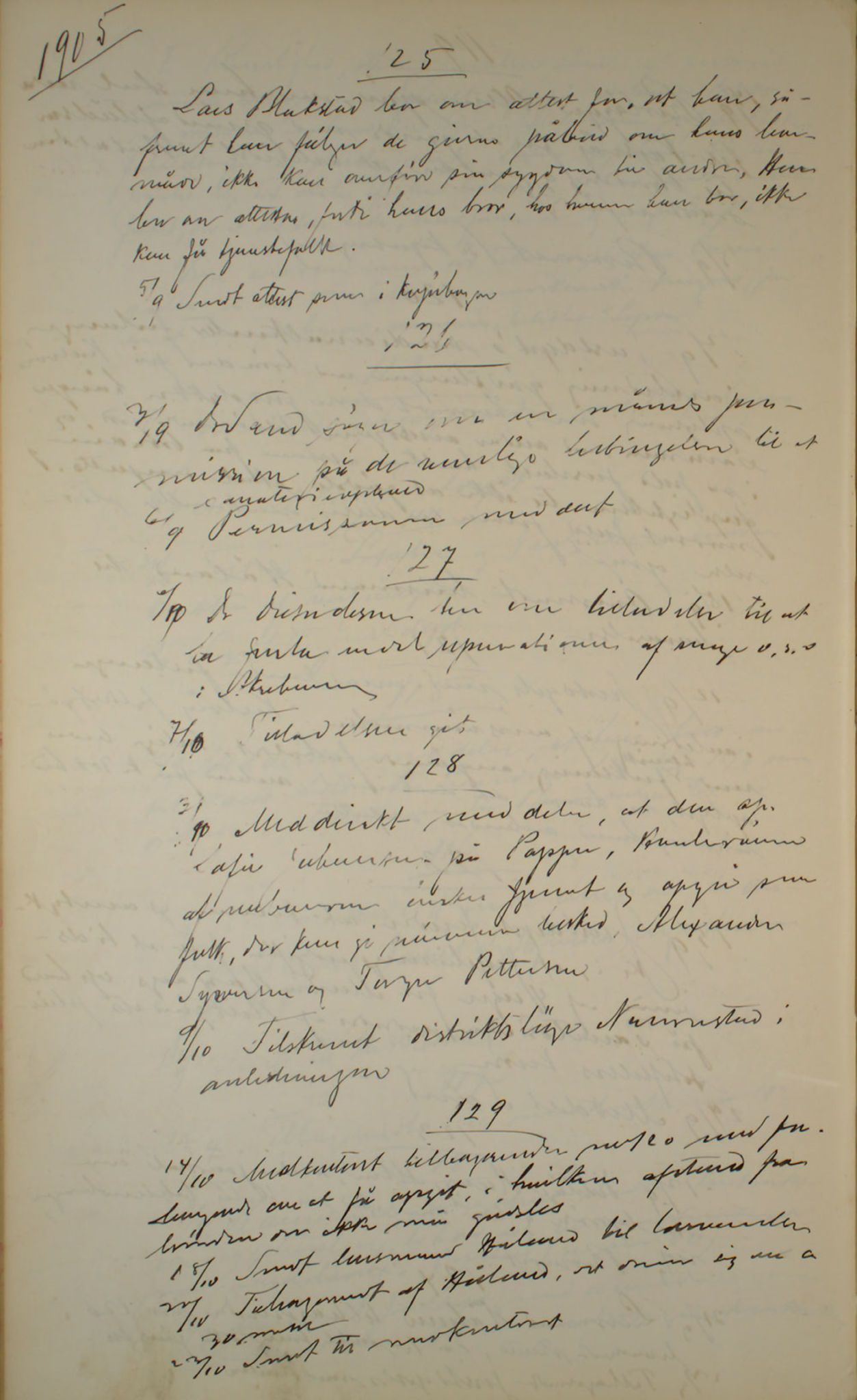 Lepraarkiver - Overlegen for den spedalske sykdom, AV/SAB-A-61001/B.c/L0007: Journal, 1899-1916