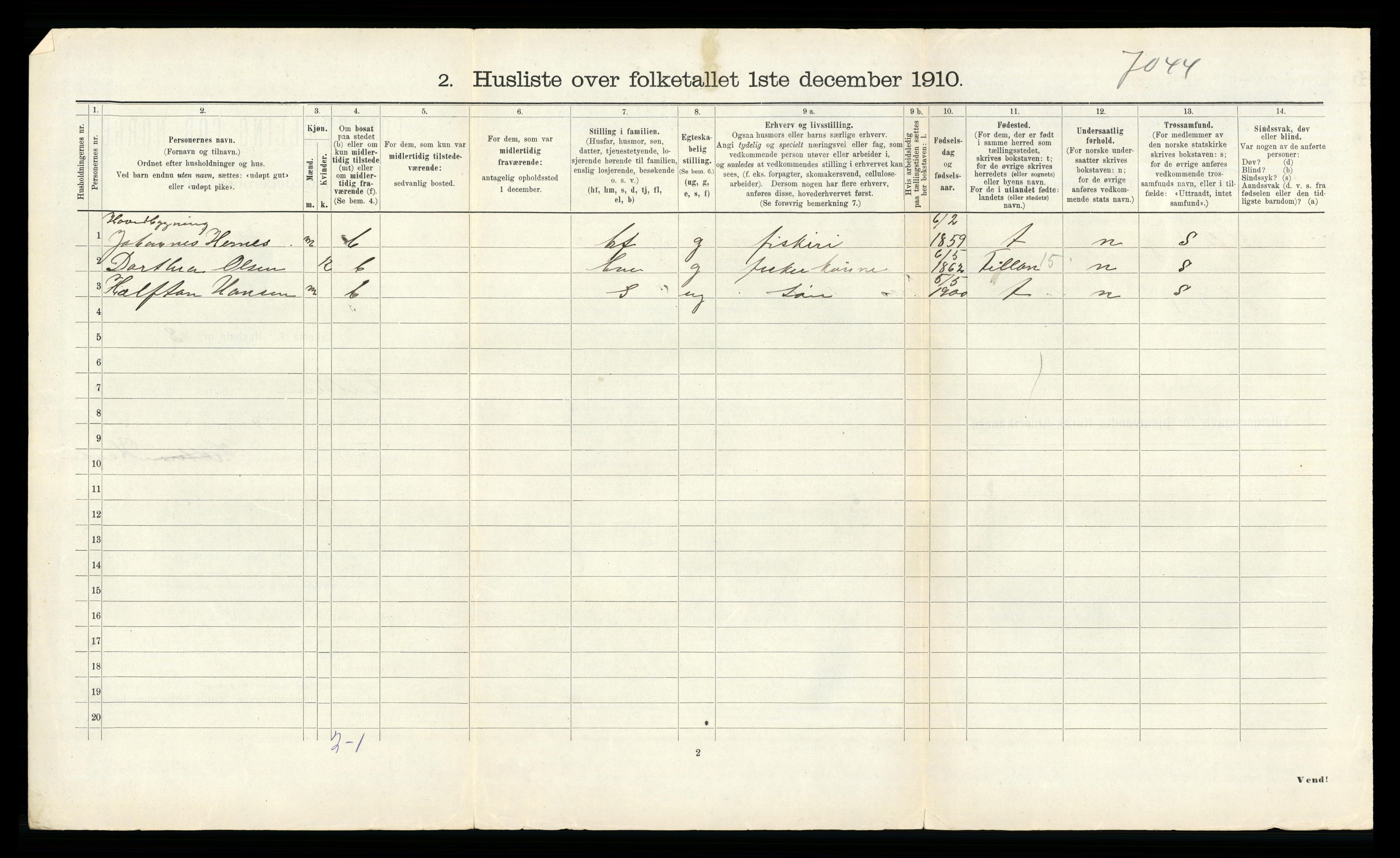 RA, 1910 census for Hitra, 1910, p. 804