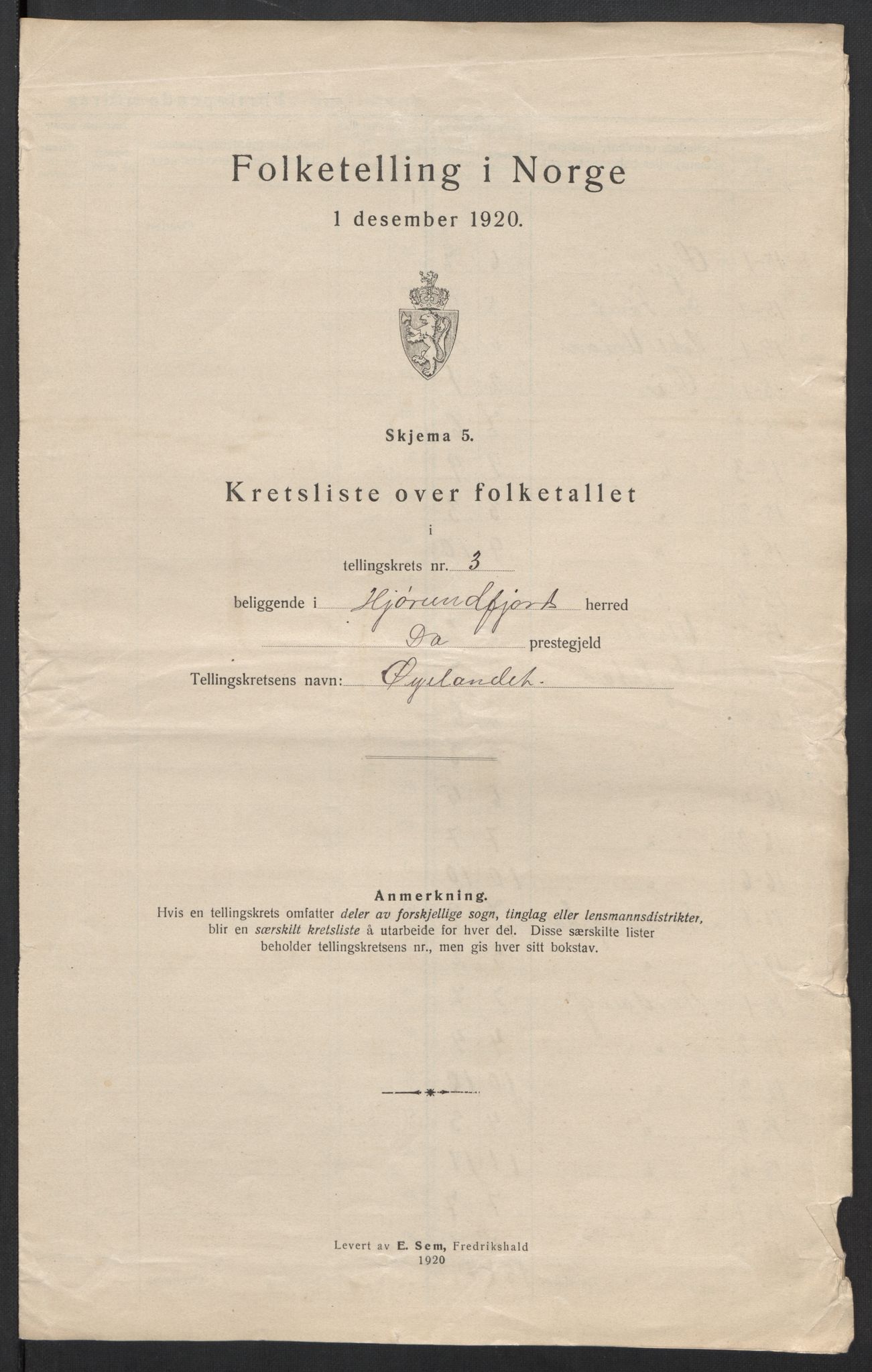 SAT, 1920 census for Hjørundfjord, 1920, p. 13