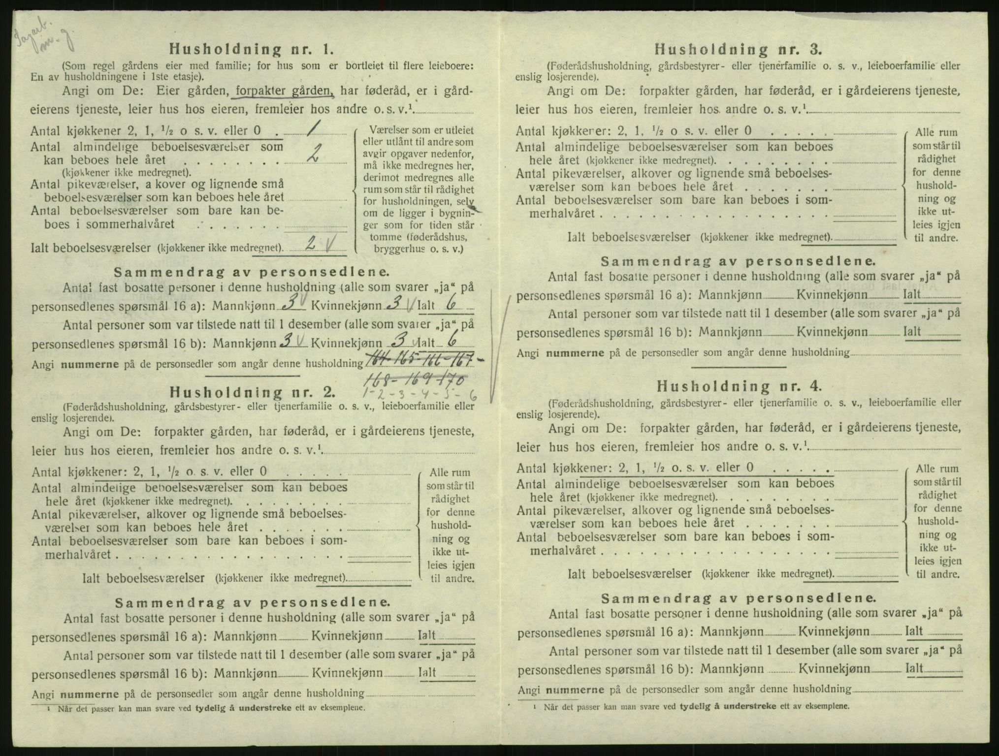 SAK, 1920 census for Iveland, 1920, p. 300