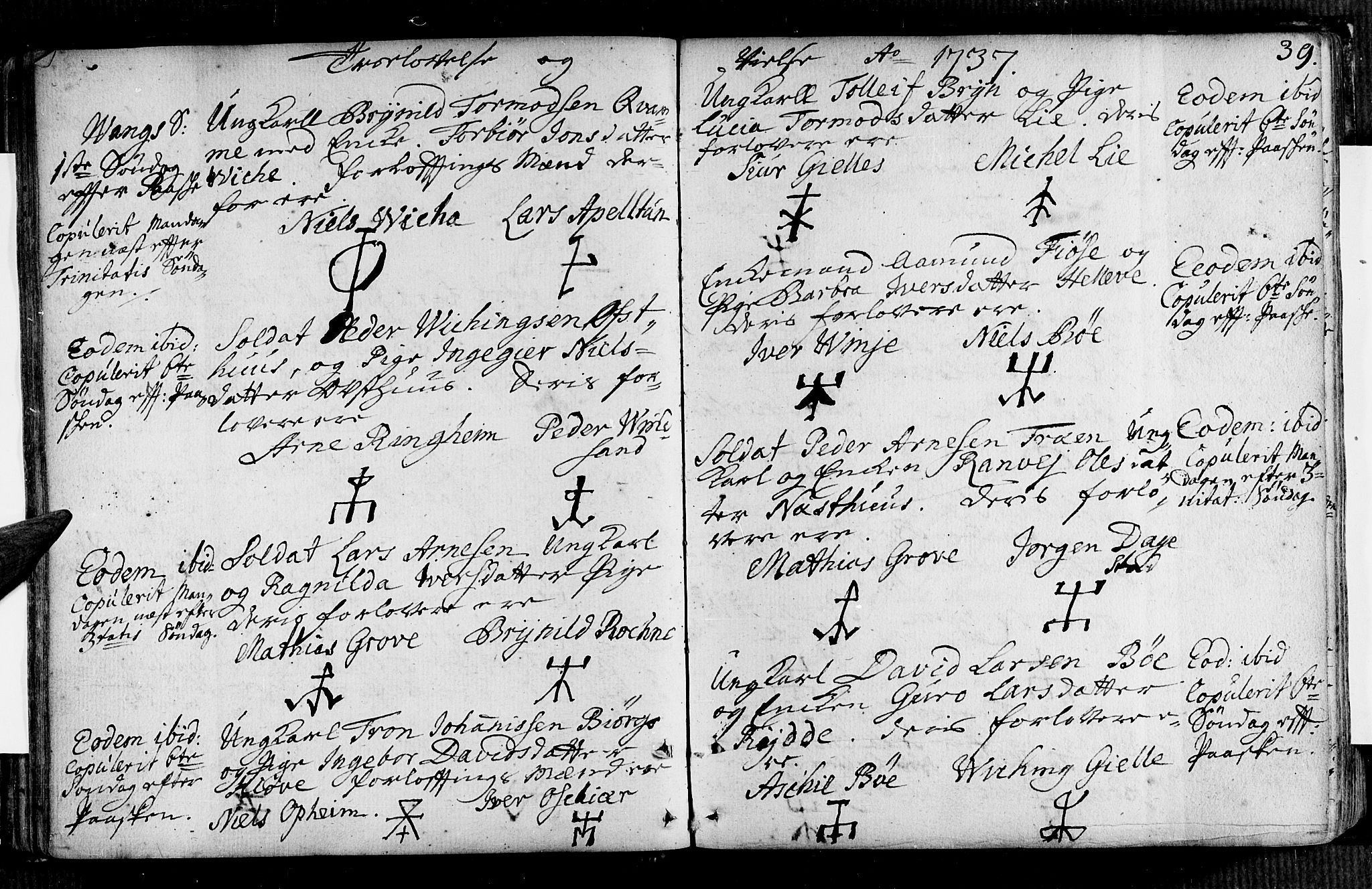 Voss sokneprestembete, AV/SAB-A-79001/H/Haa: Parish register (official) no. A 7, 1731-1773, p. 39