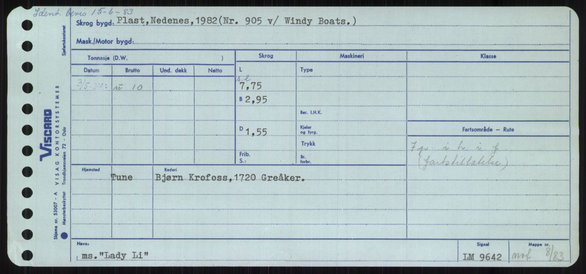 Sjøfartsdirektoratet med forløpere, Skipsmålingen, RA/S-1627/H/Ha/L0003/0002: Fartøy, Hilm-Mar / Fartøy, Kom-Mar, p. 245