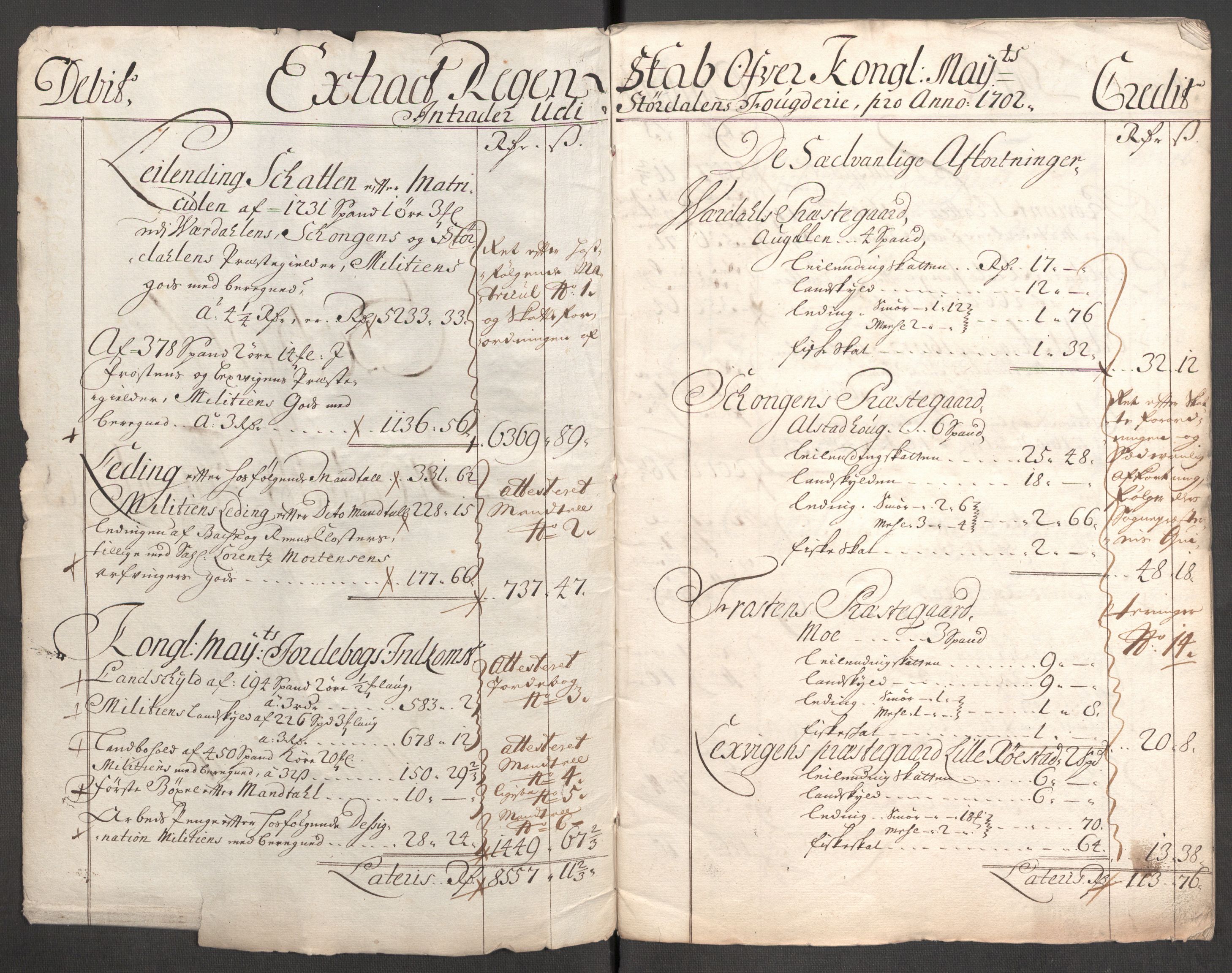 Rentekammeret inntil 1814, Reviderte regnskaper, Fogderegnskap, AV/RA-EA-4092/R62/L4193: Fogderegnskap Stjørdal og Verdal, 1701-1702, p. 234