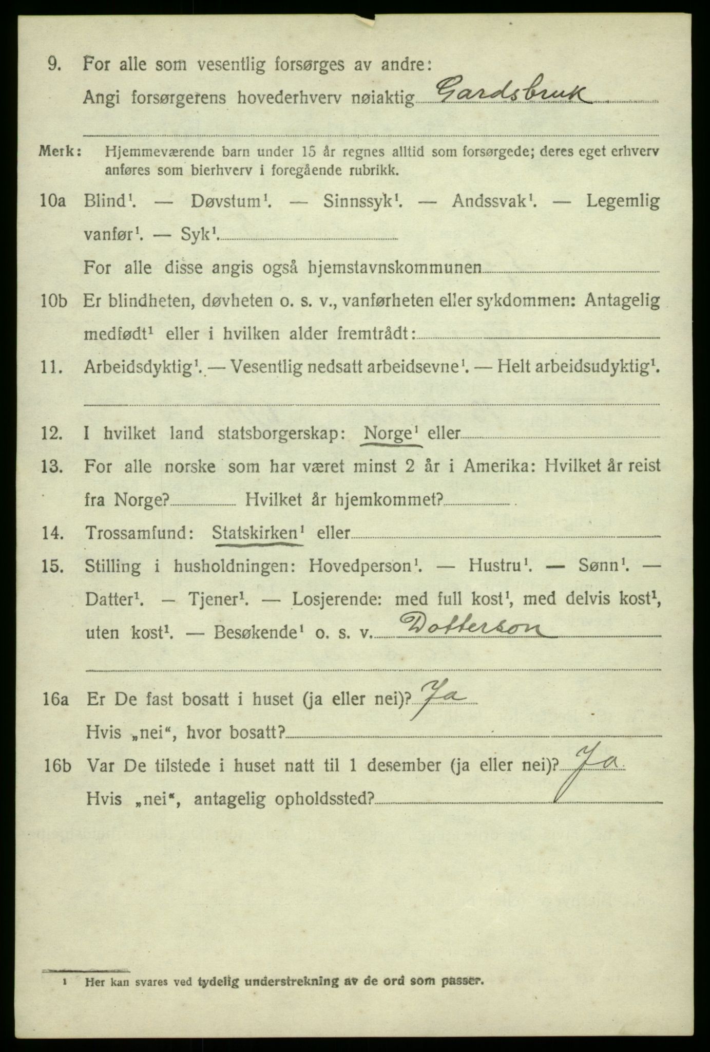 SAB, 1920 census for Fjell, 1920, p. 1481