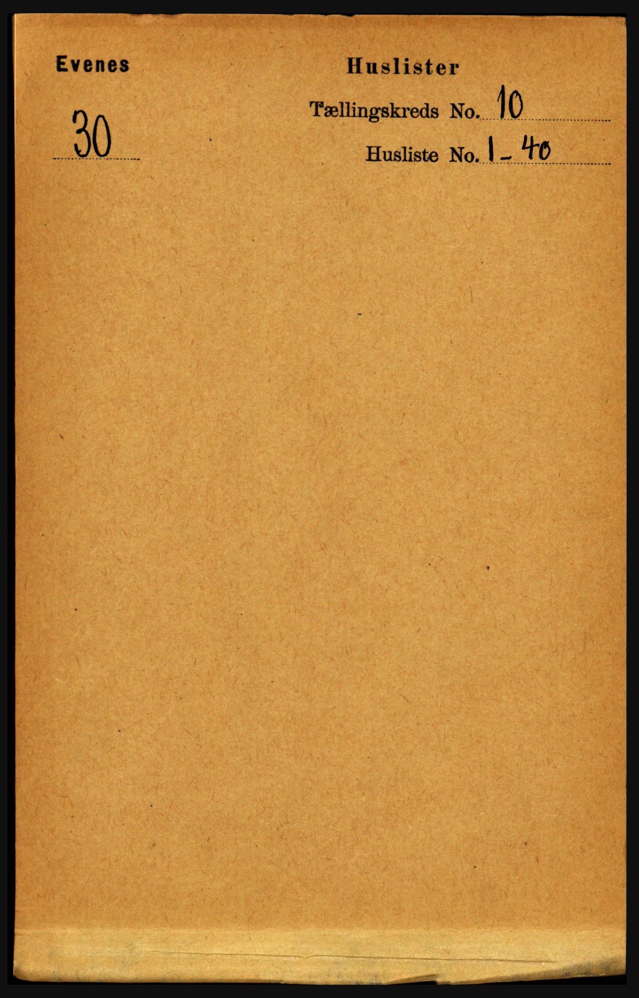 RA, 1891 census for 1853 Evenes, 1891, p. 3088